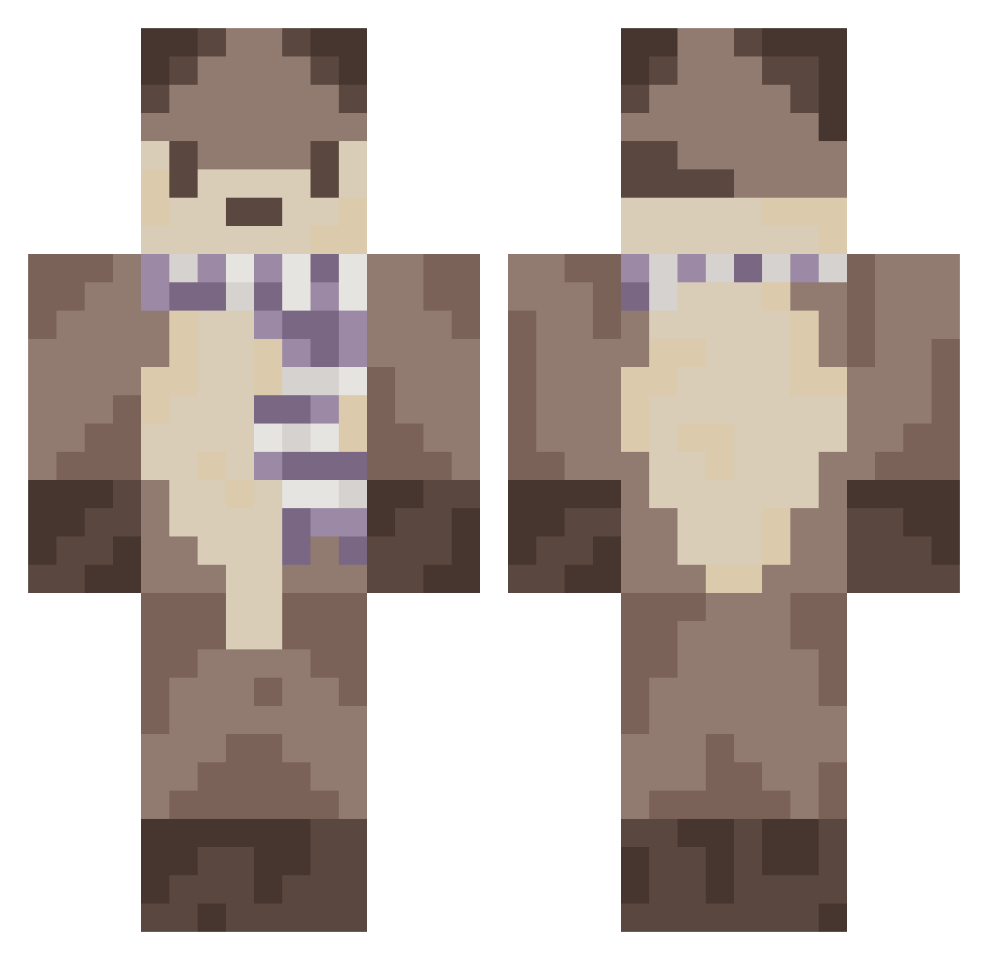 eladelley Minecraft skin, front and back view