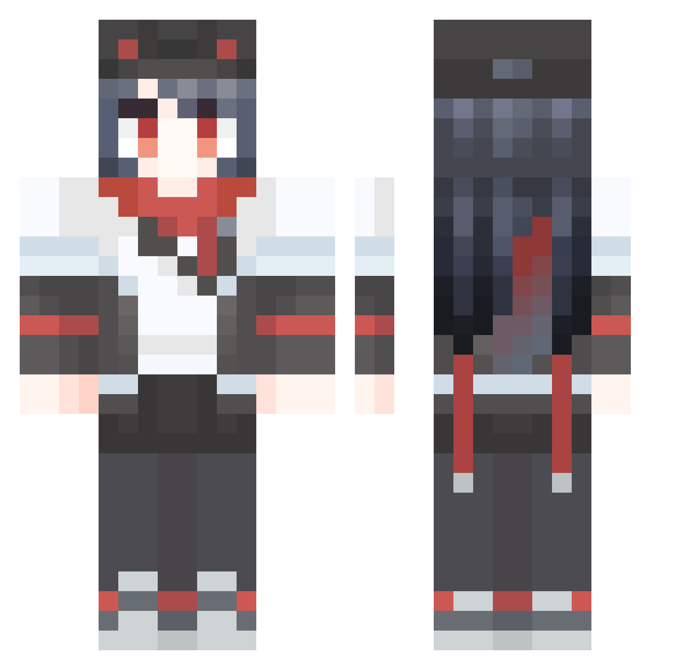 BodyBlow Minecraft skin, front and back view