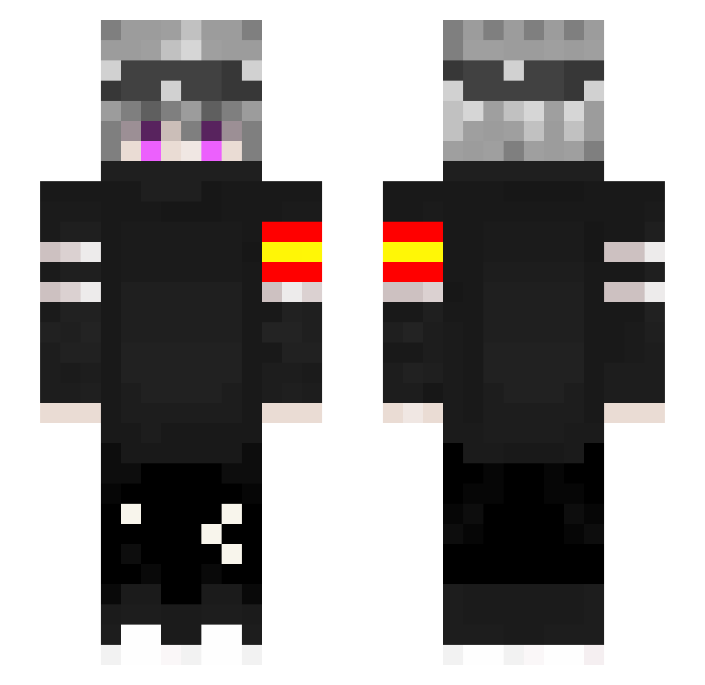 XzorezZ Minecraft skin, front and back view
