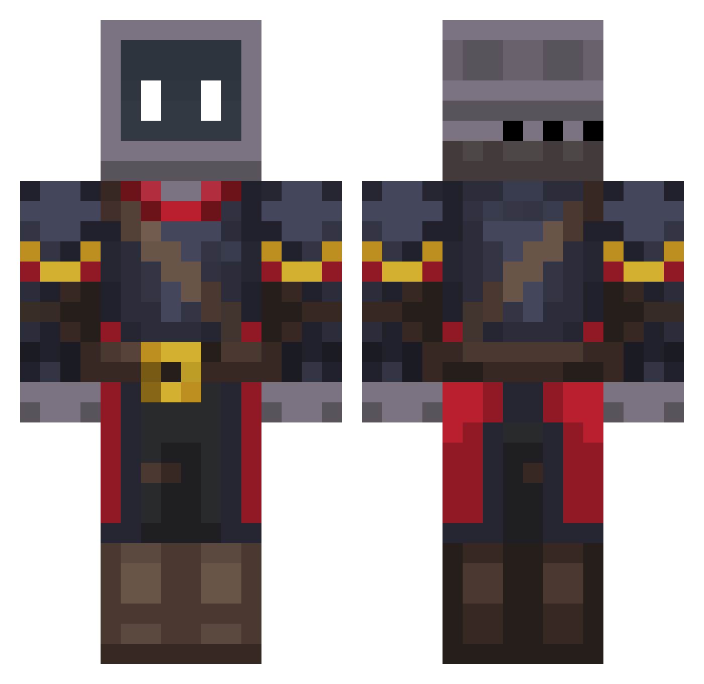 ELIte456 Minecraft skin, front and back view