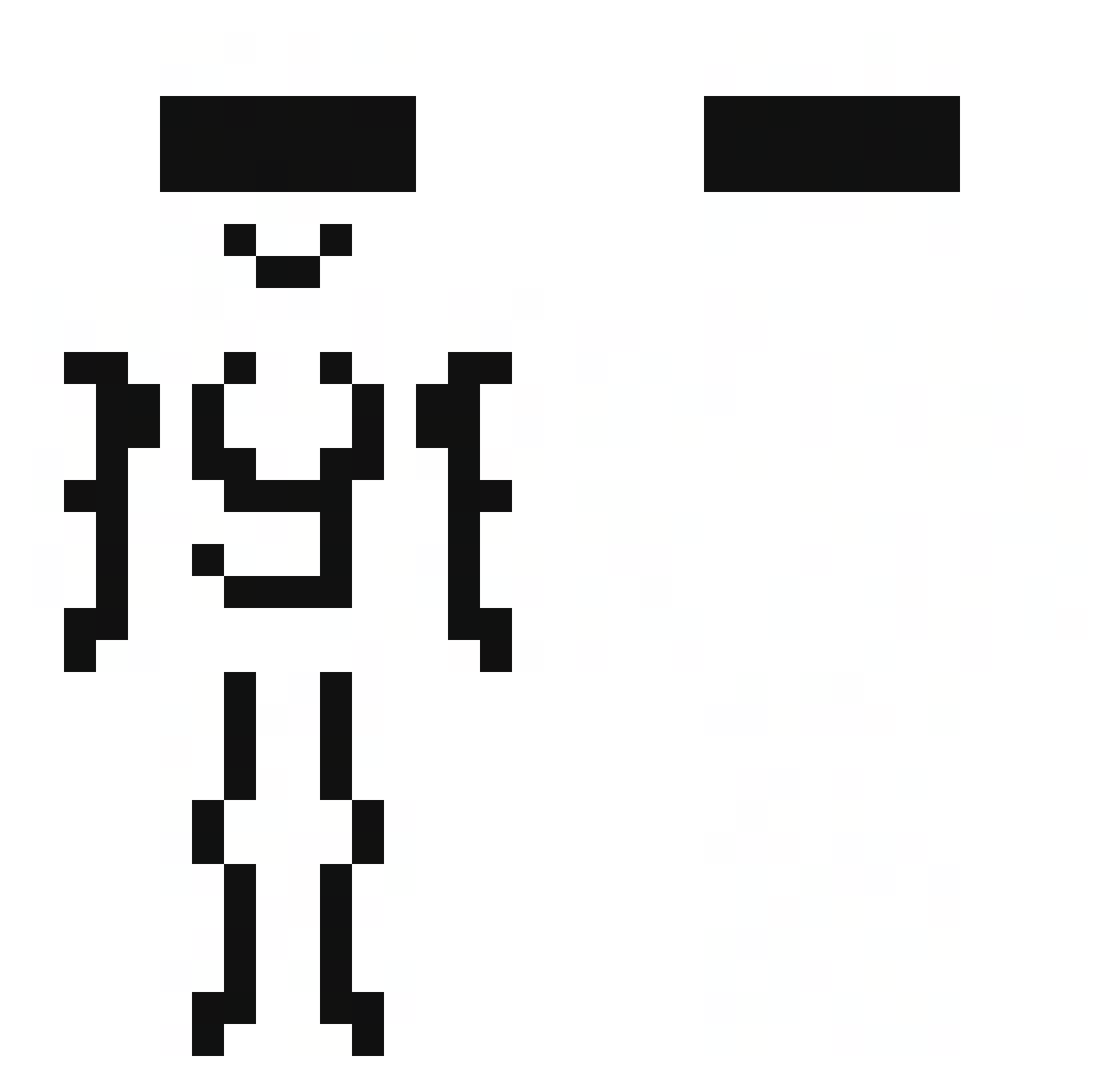 Twuqz Minecraft skin, front and back view