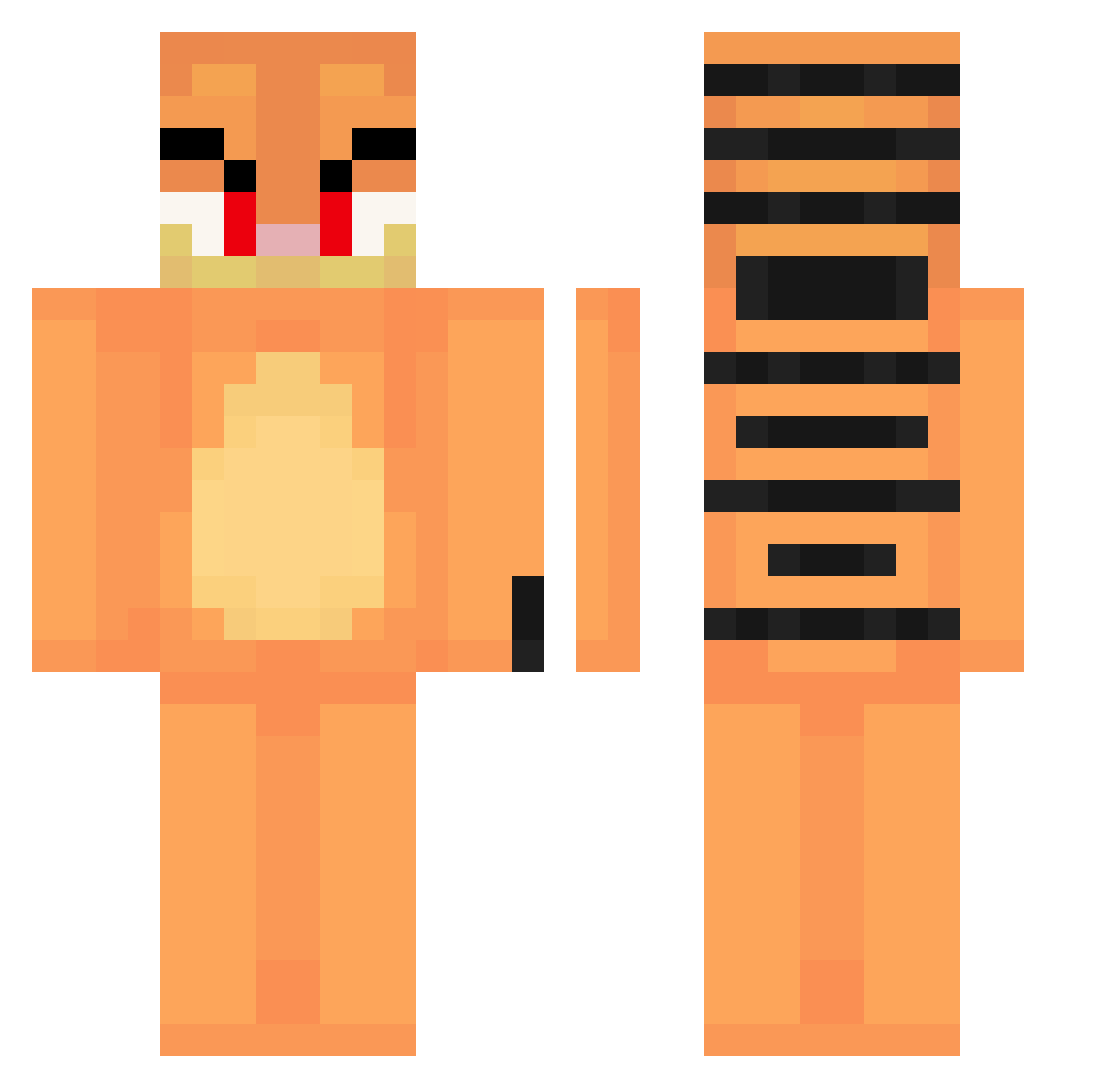 Peloderanacalva Minecraft skin, front and back view