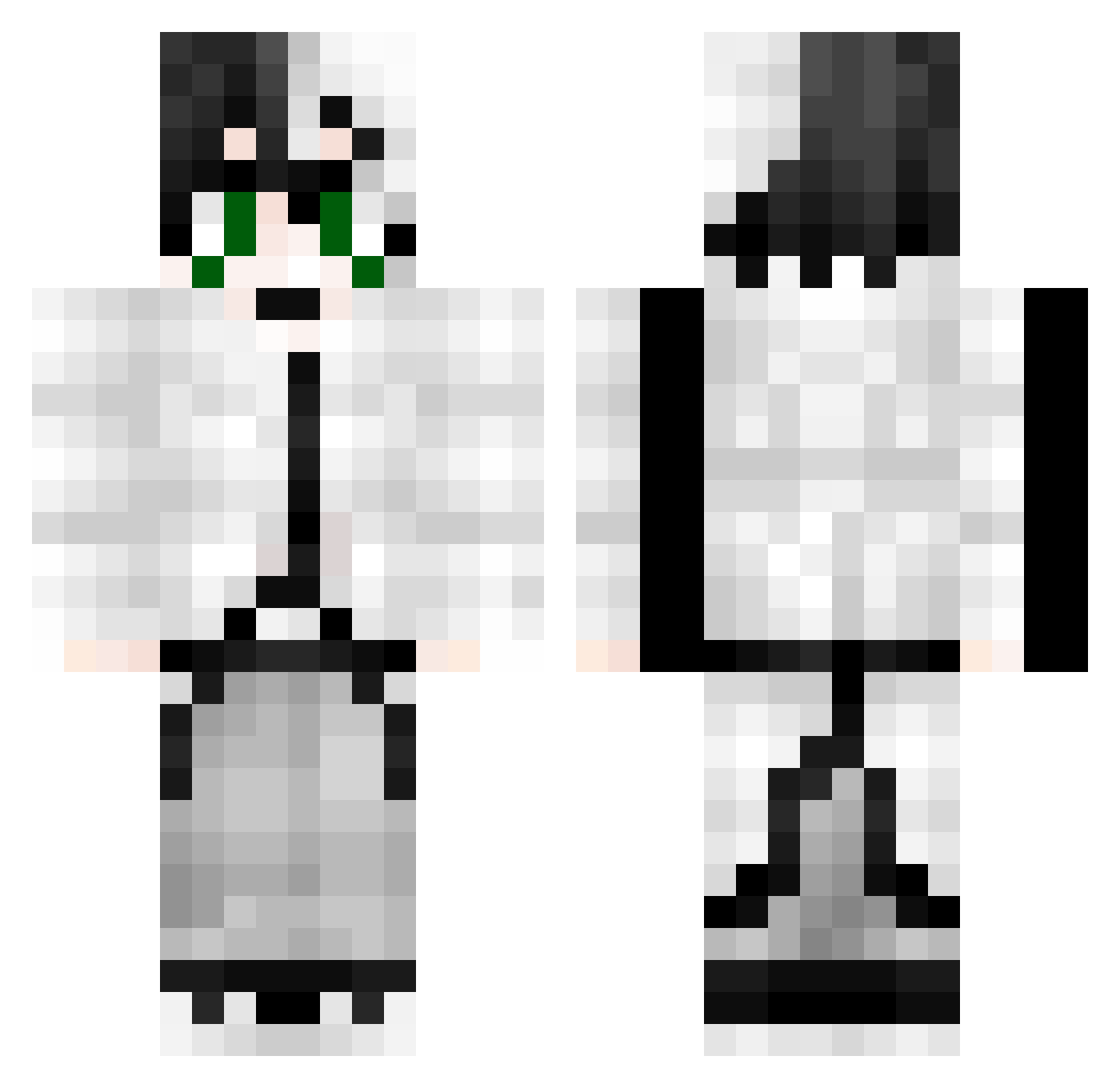Hisokarma Minecraft skin, front and back view