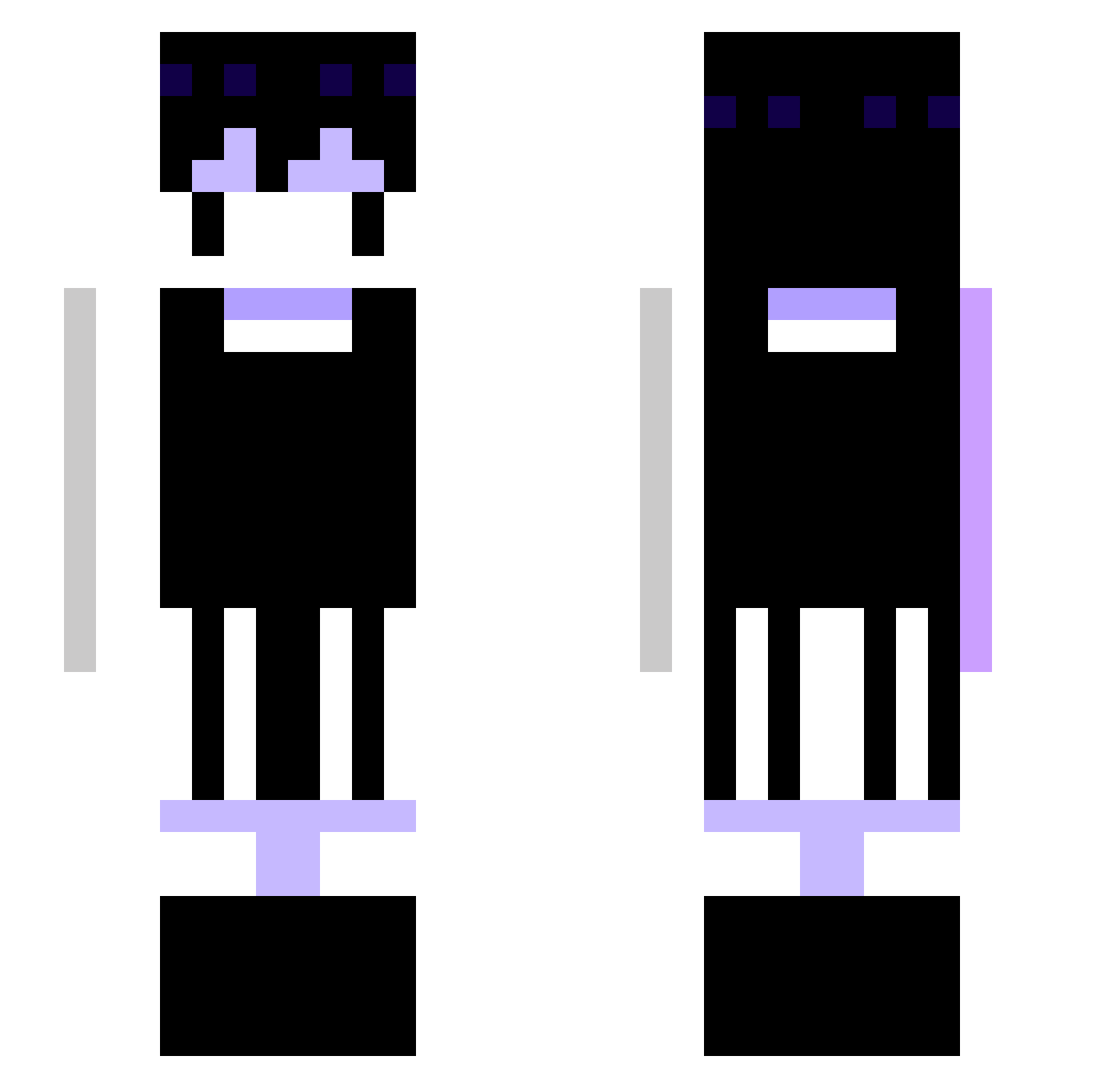 Its_The_Turtle Minecraft skin, front and back view