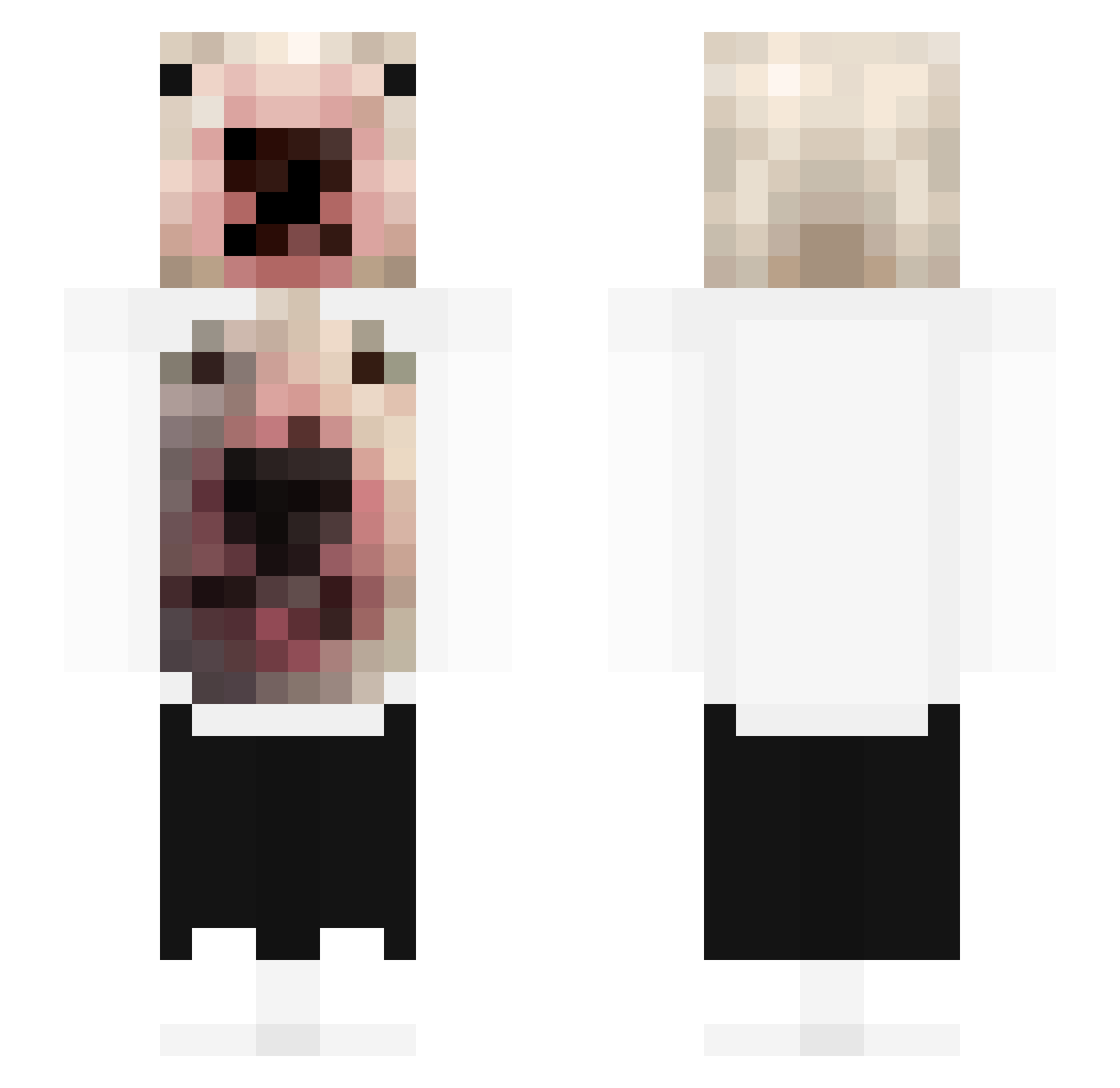 AeryaVN Minecraft skin, front and back view