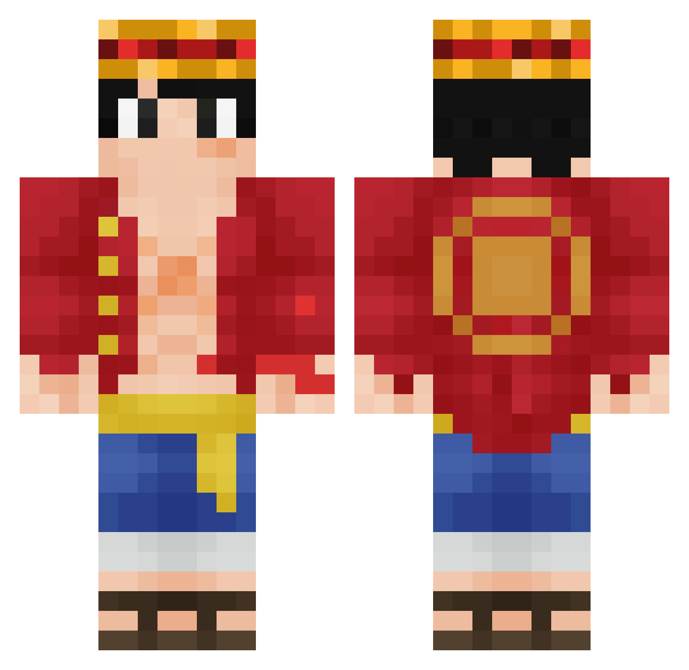 TedBeer Minecraft skin, front and back view