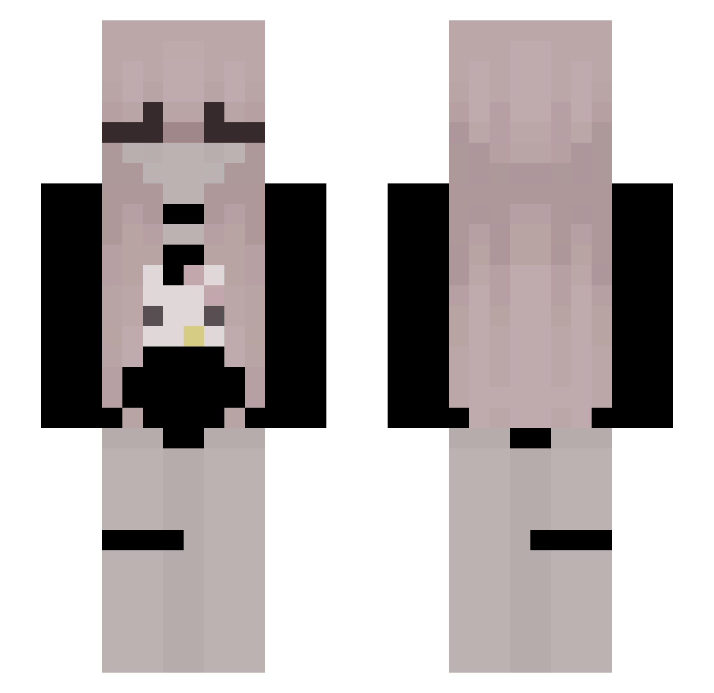 Cookielein Minecraft skin, front and back view