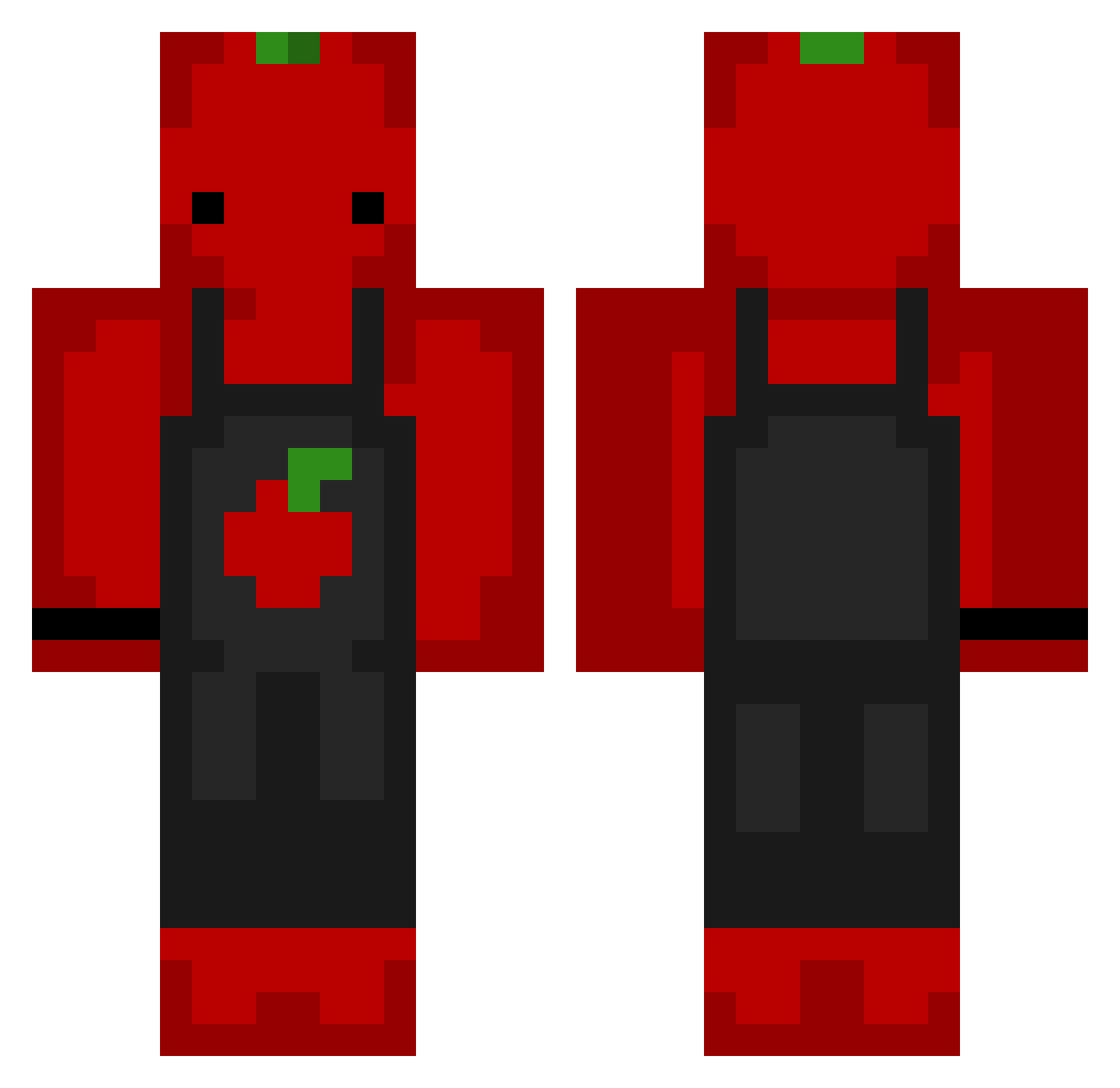 Lion3k Minecraft skin, front and back view