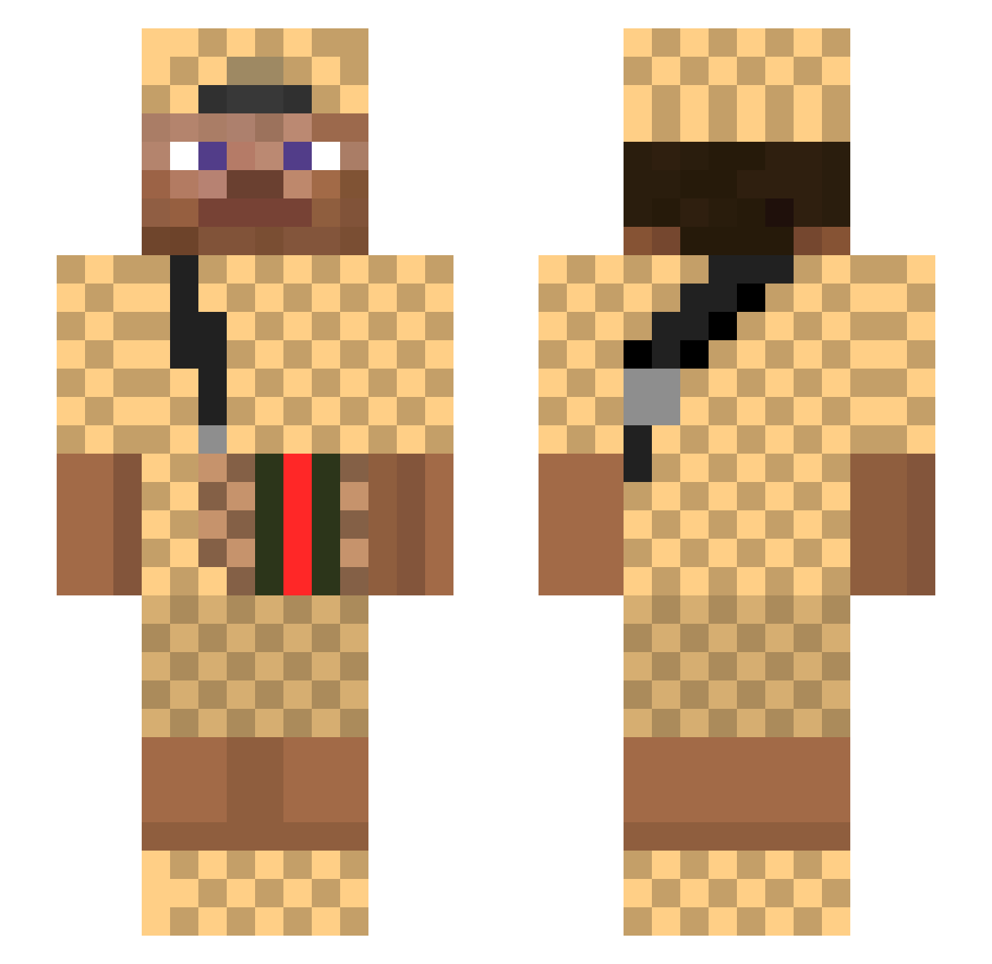 Purgative Minecraft skin, front and back view