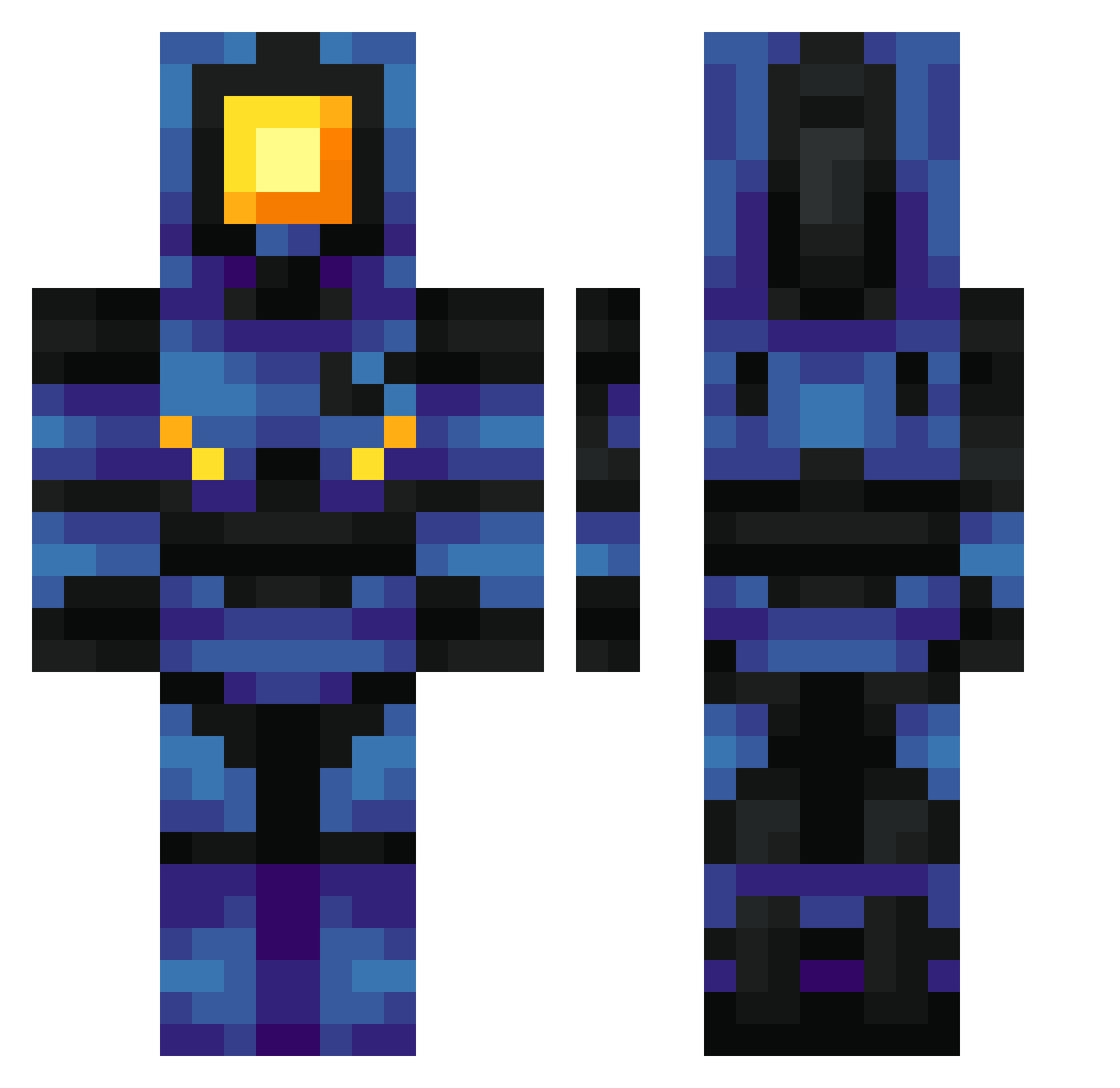 Dem_m Minecraft skin, front and back view