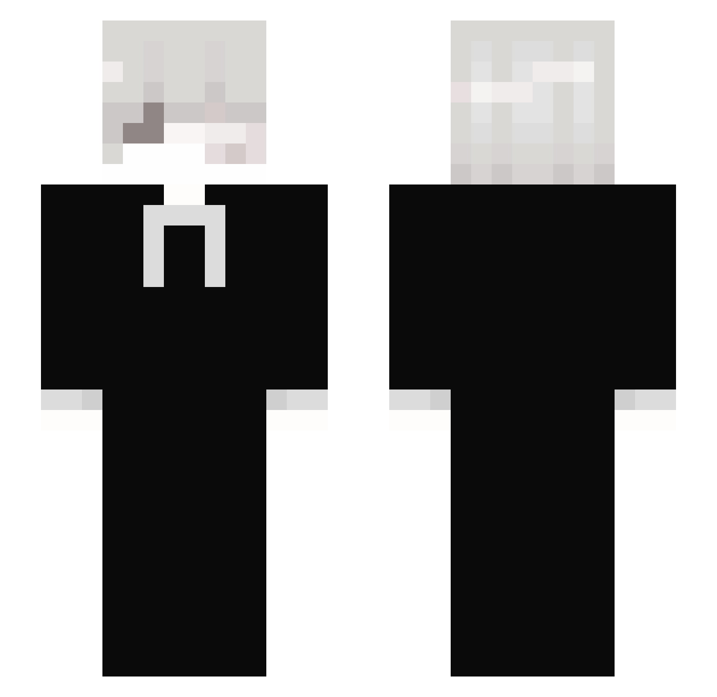 QueenofTears Minecraft skin, front and back view