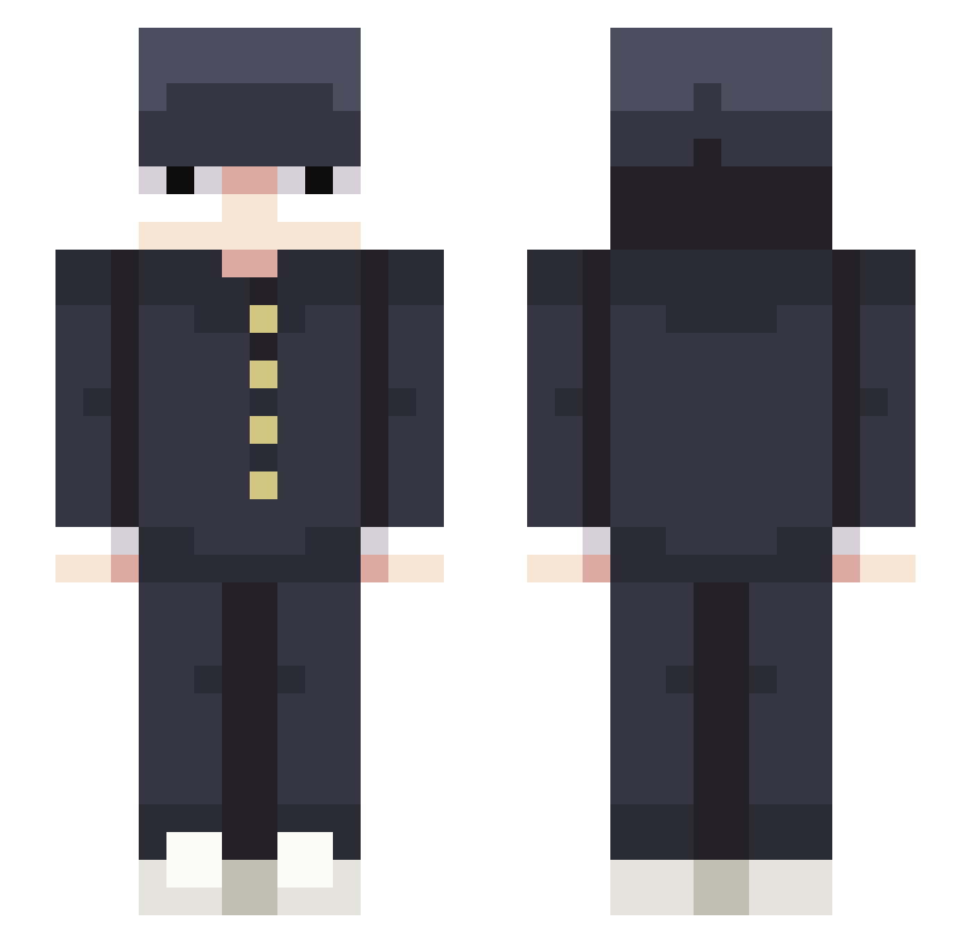 Casualt4 Minecraft skin, front and back view