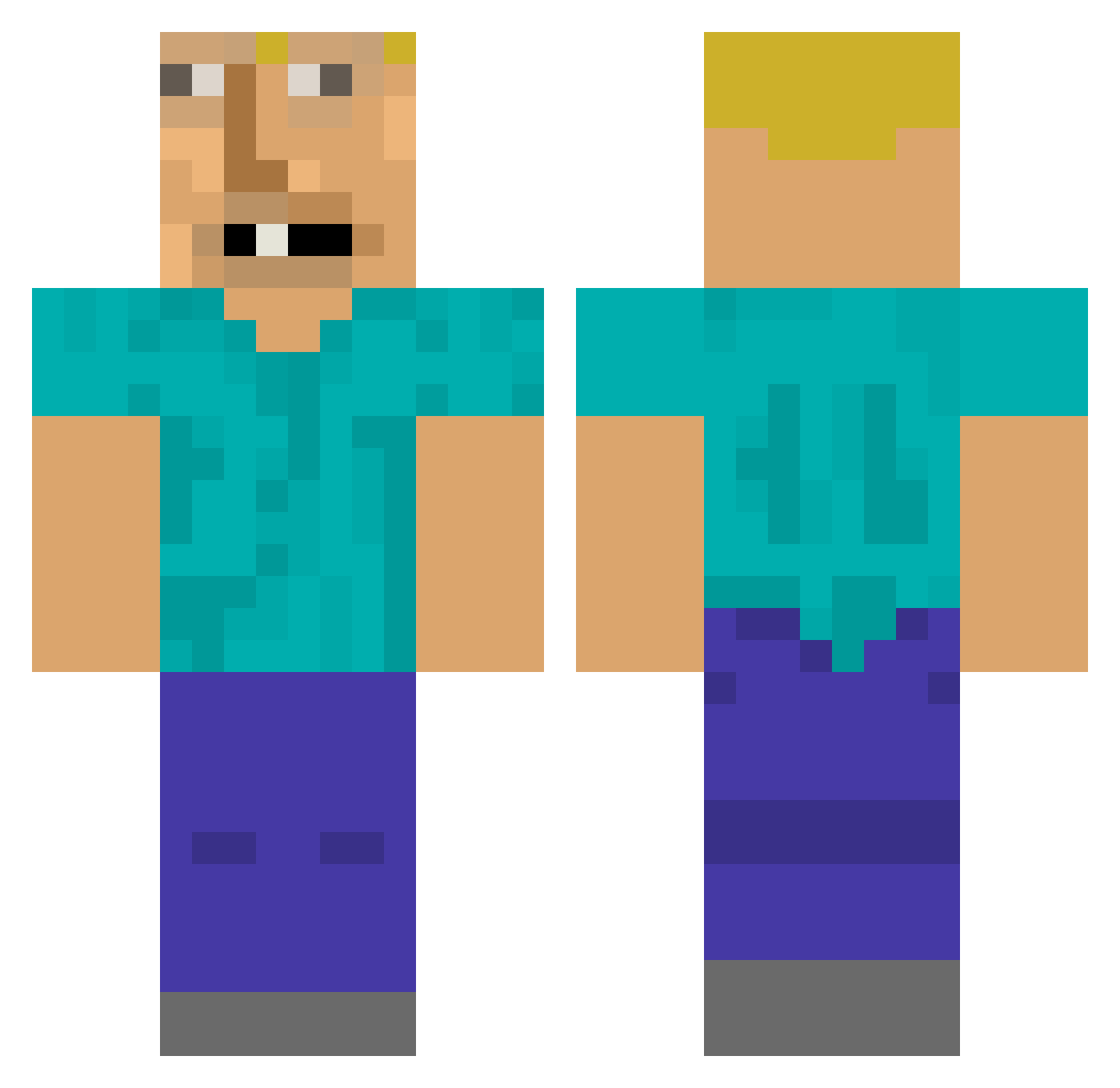 Ghostjoakim12 Minecraft skin, front and back view