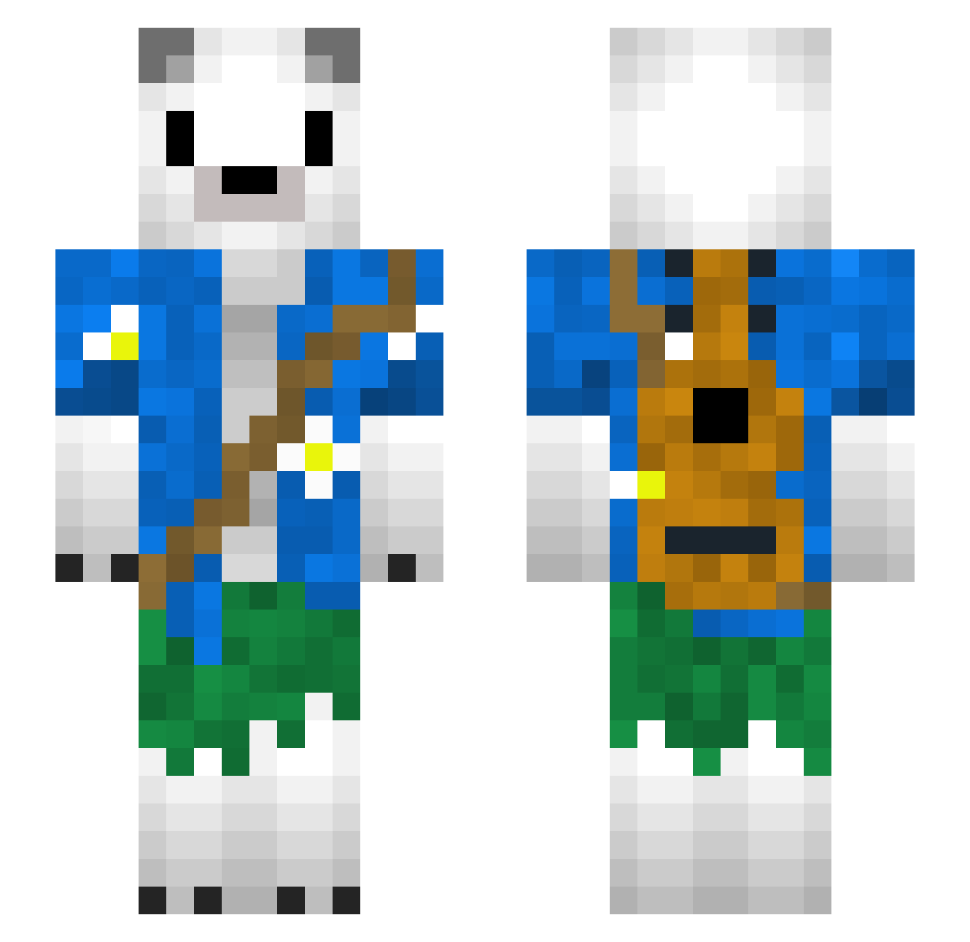 MelancholyBred Minecraft skin, front and back view