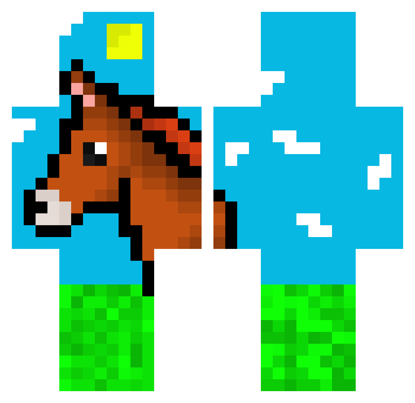 starynath Minecraft skin, front and back view