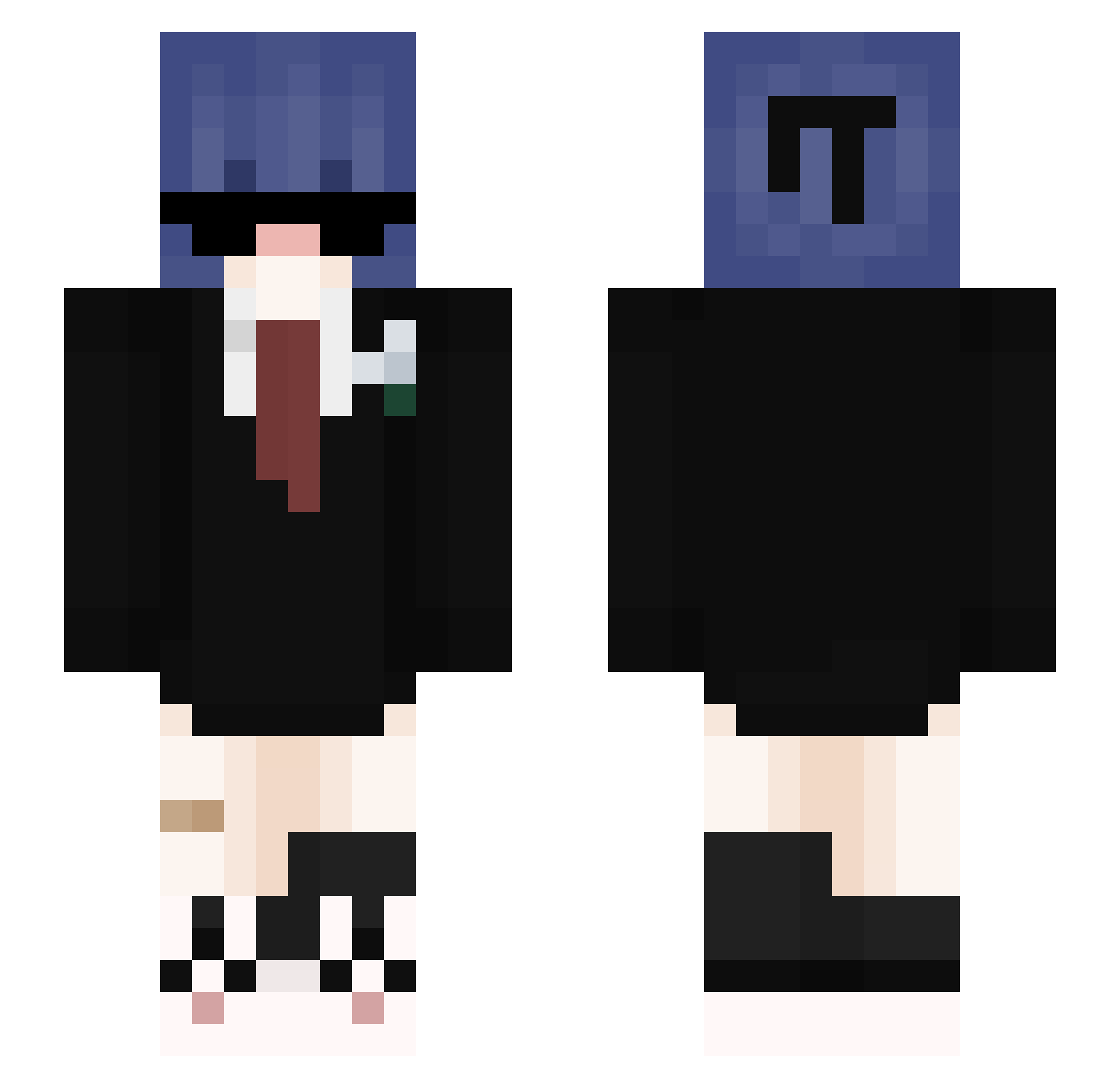 Nope_Nope Minecraft skin, front and back view