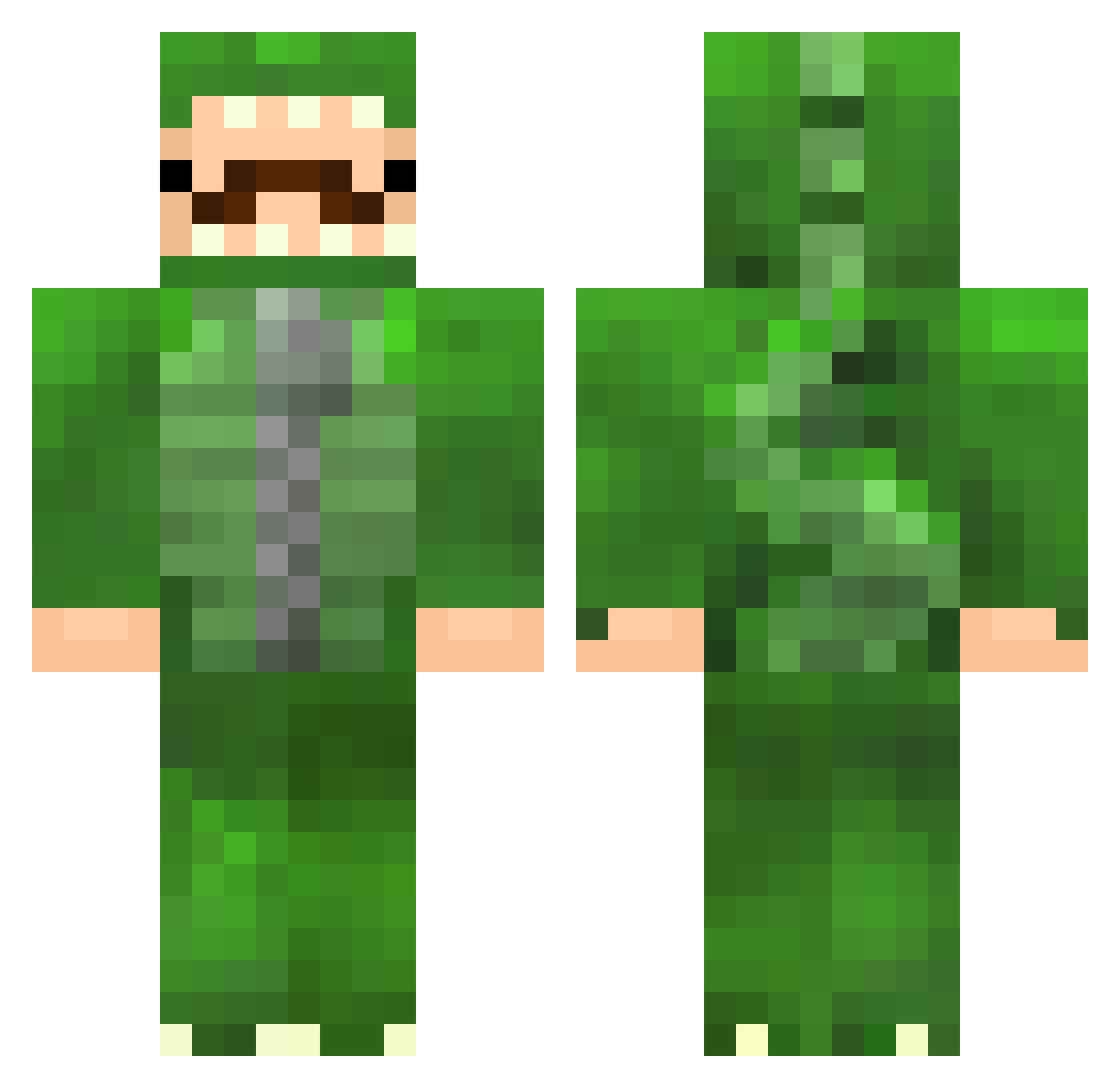 Quintuples Minecraft skin, front and back view