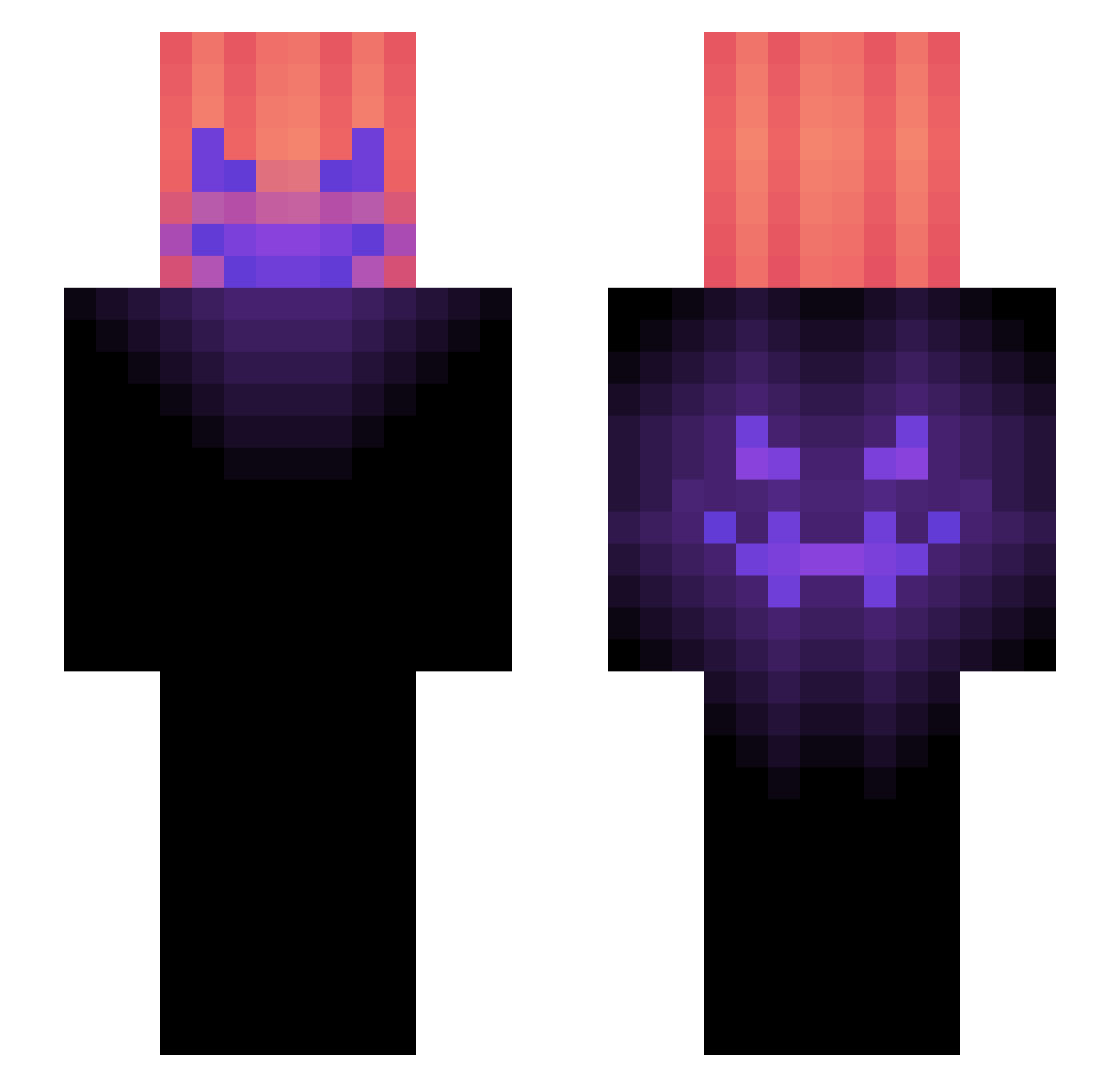 mxxew Minecraft skin, front and back view
