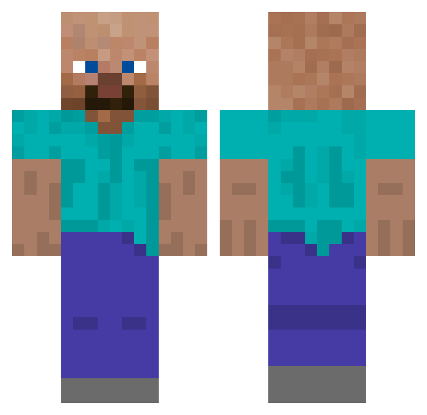 TajineCamion Minecraft skin, front and back view