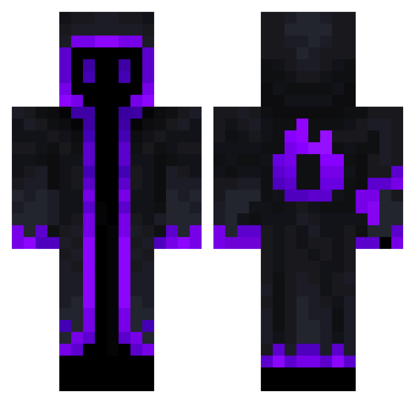 ReducedToAsh Minecraft skin, front and back view