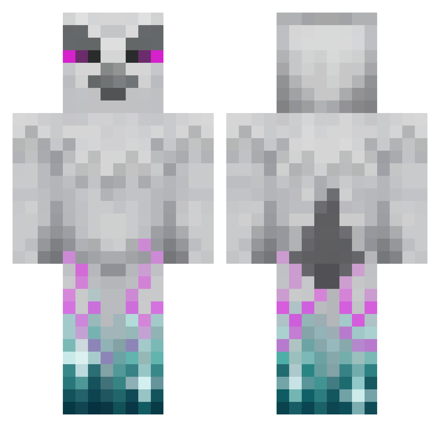 SpacEagle17 Minecraft skin, front and back view
