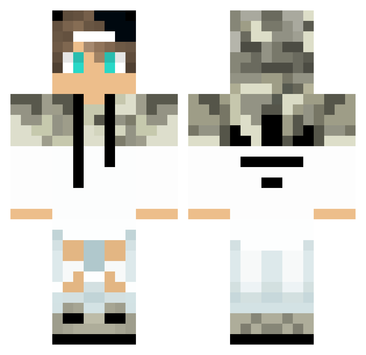 xItzJeProDeejay Minecraft skin, front and back view