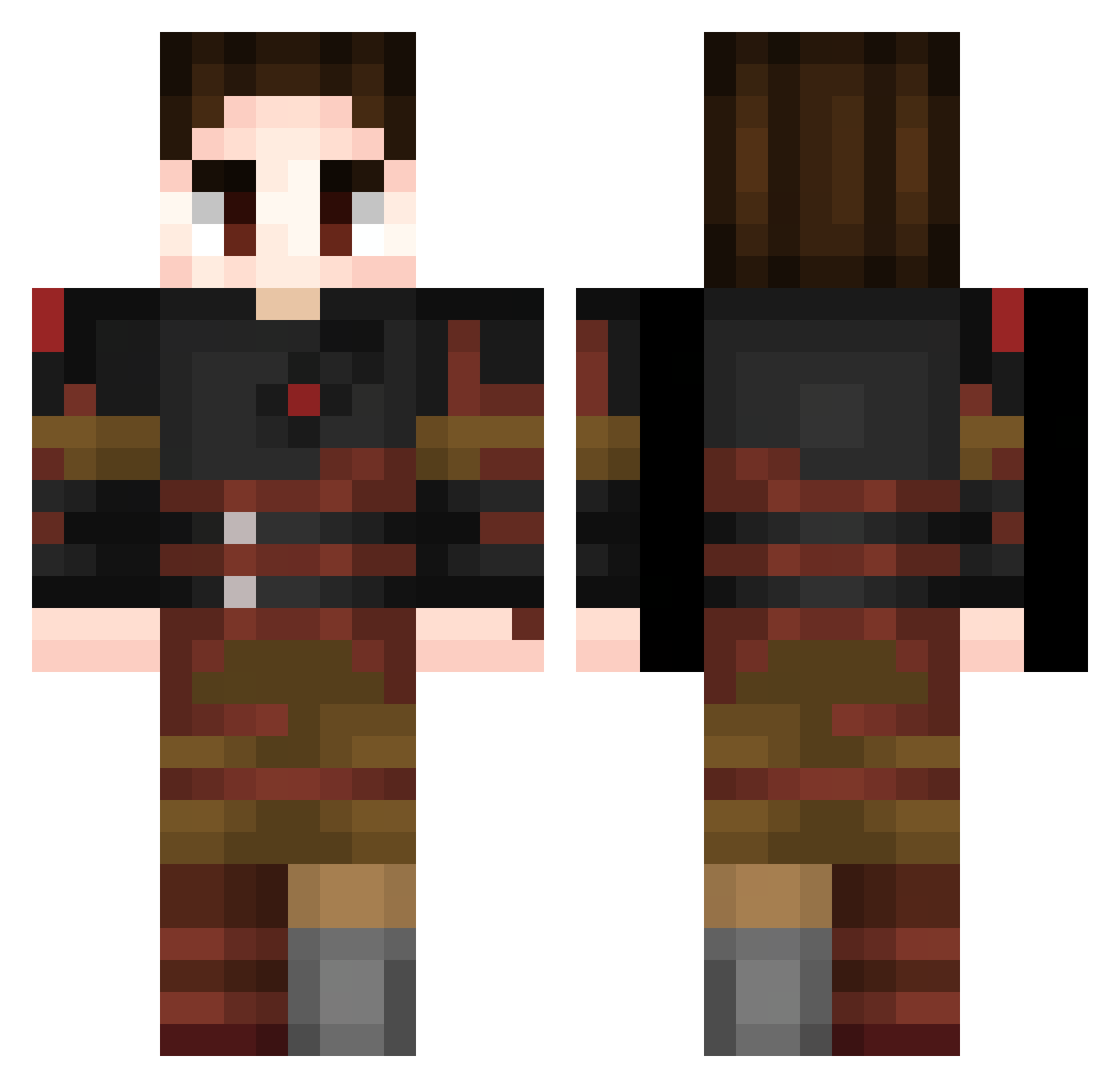 Amulet4 Minecraft skin, front and back view