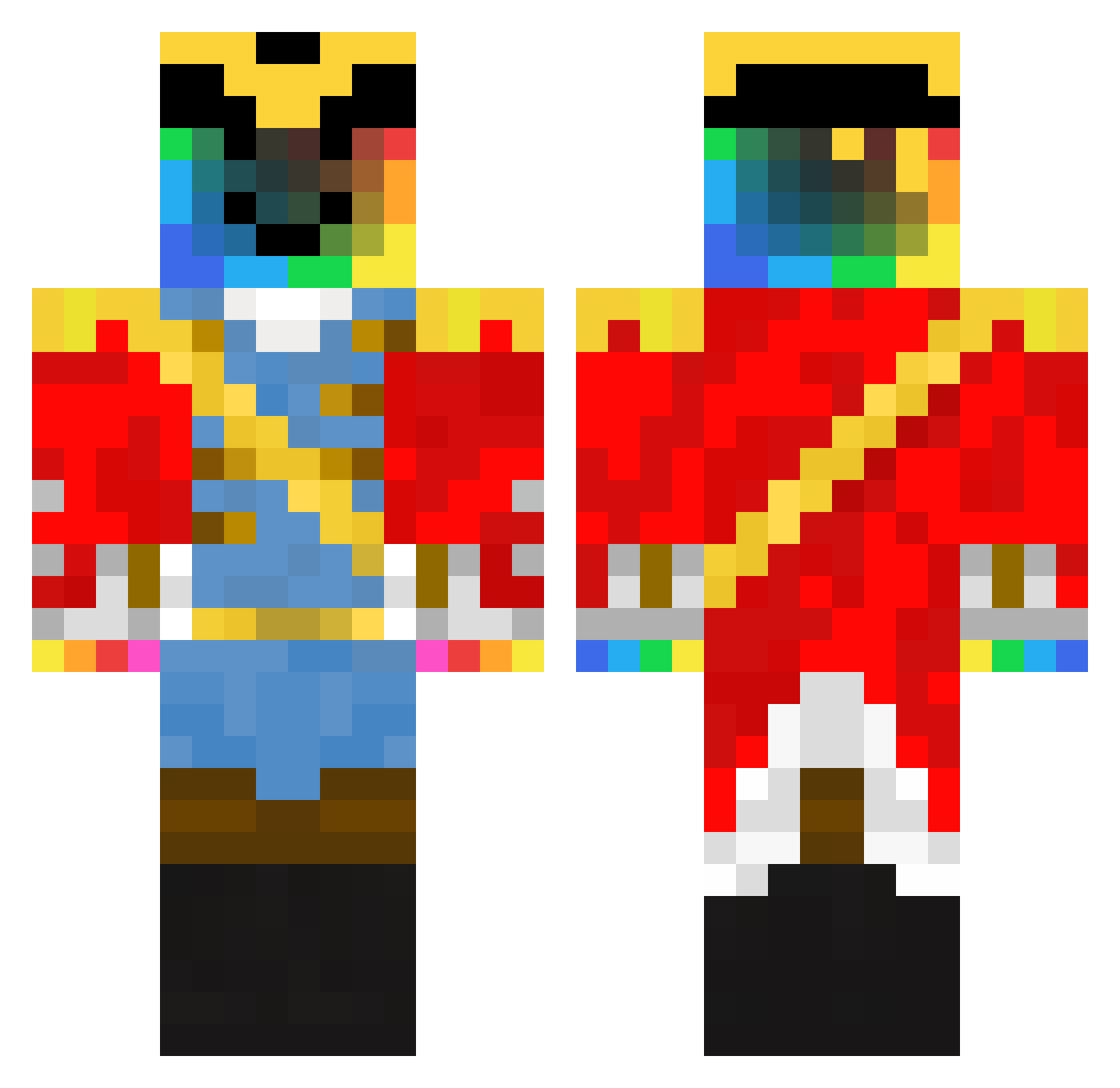 RGB_VIRUS Minecraft skin, front and back view