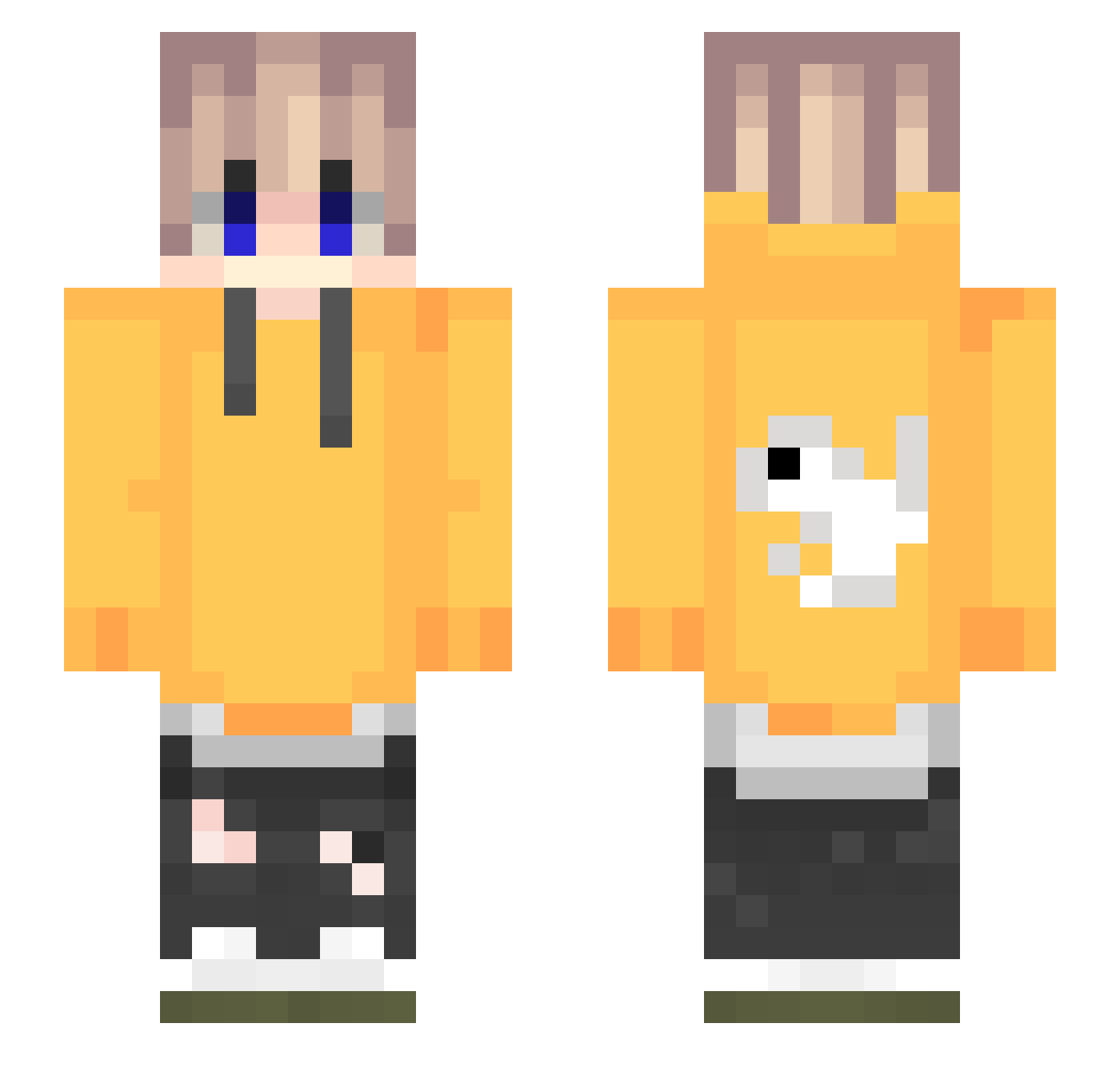 zoutig Minecraft skin, front and back view