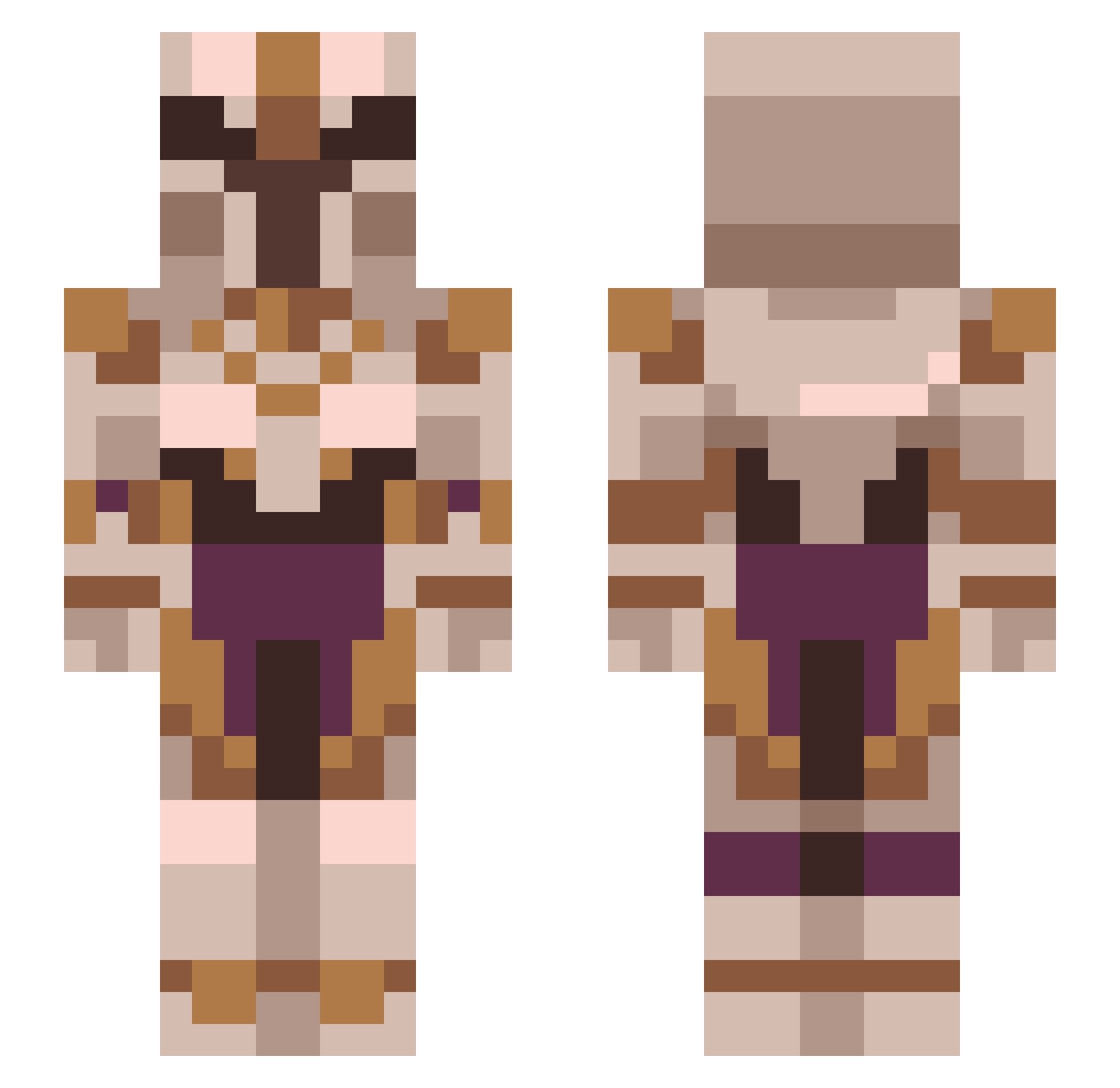 Vitabalans Minecraft skin, front and back view