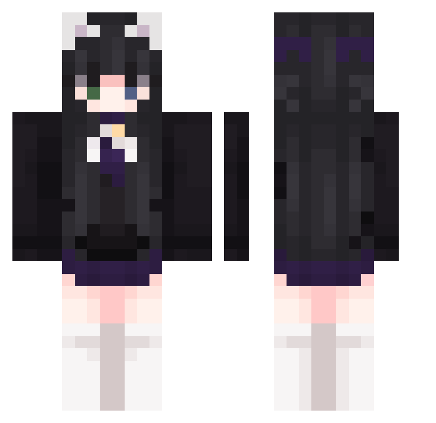 Yuukinya_ Minecraft skin, front and back view
