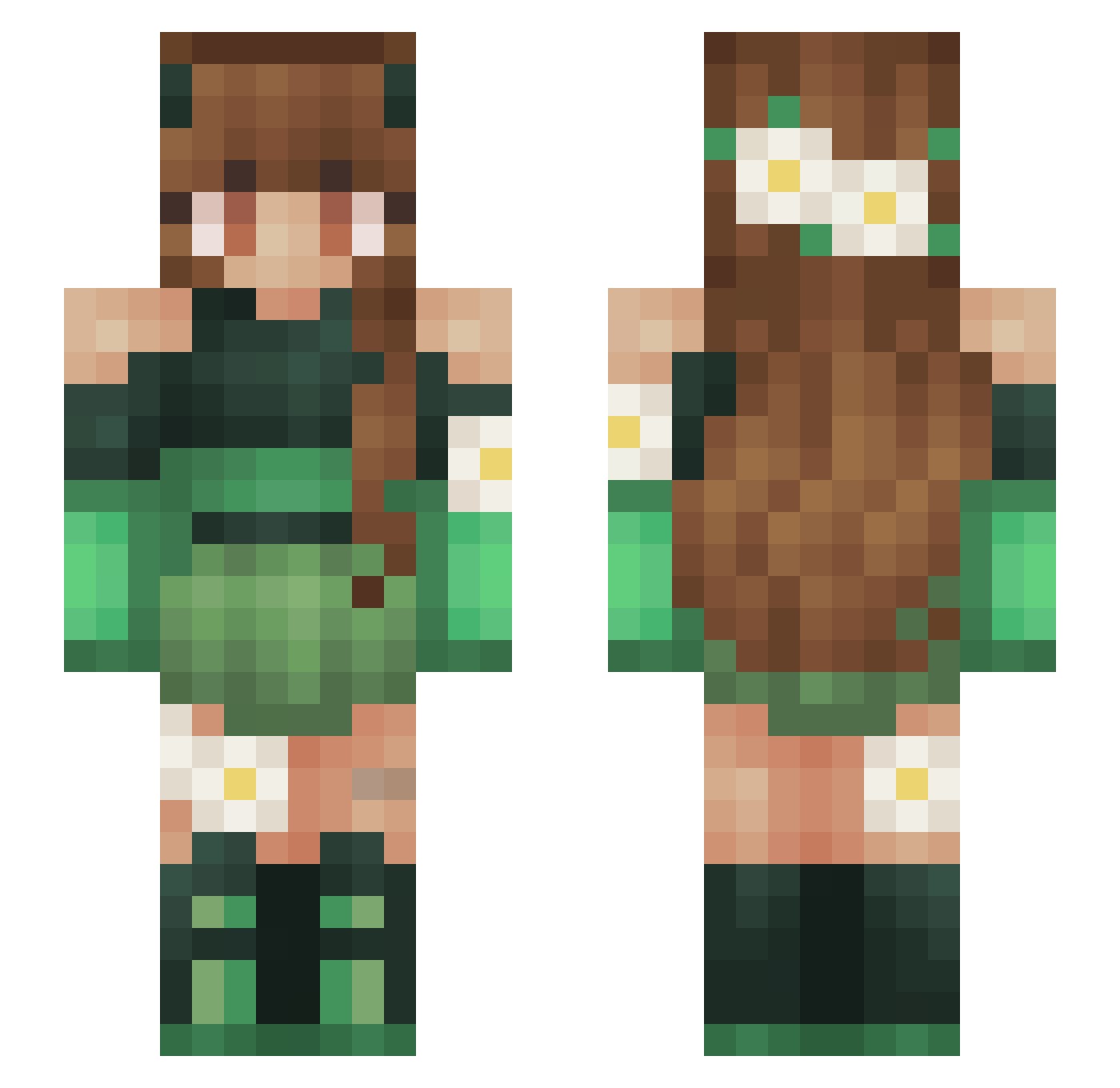 Kukeymonster Minecraft skin, front and back view