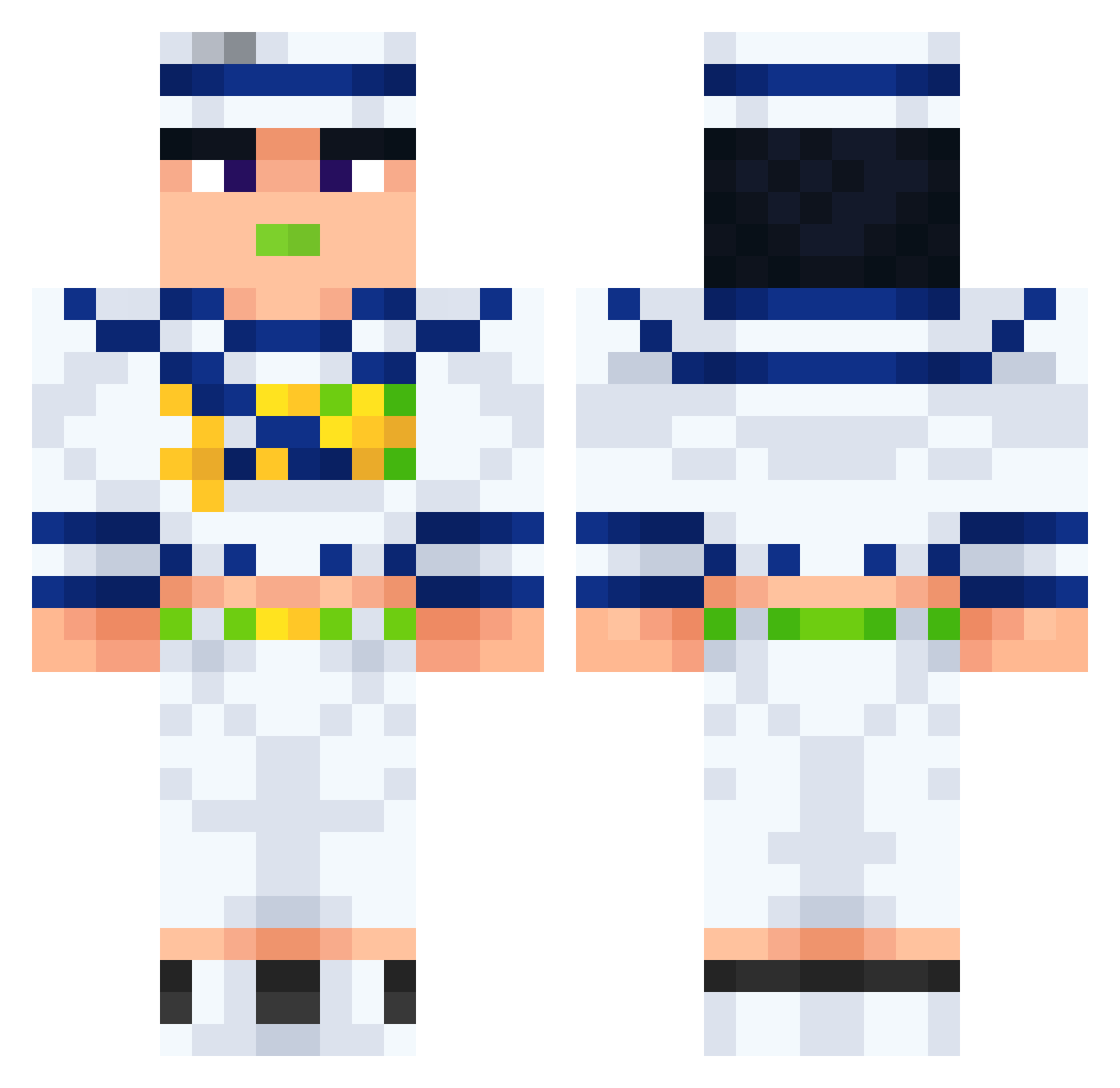 NoobTastic1274 Minecraft skin, front and back view