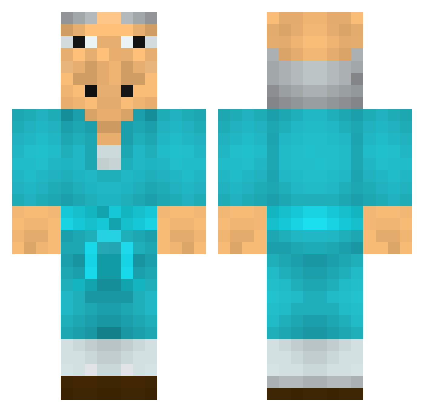 Premium_Tenhai Minecraft skin, front and back view