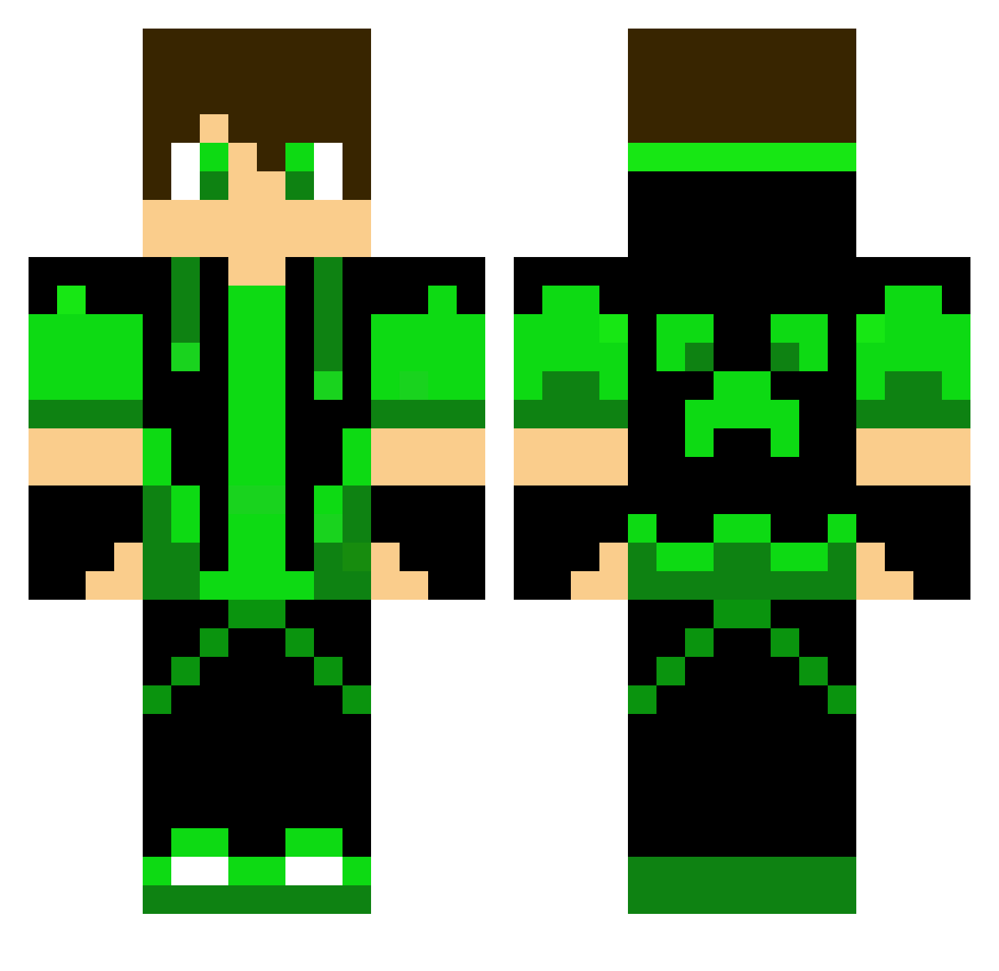 rave17DAF1OJ Minecraft skin, front and back view