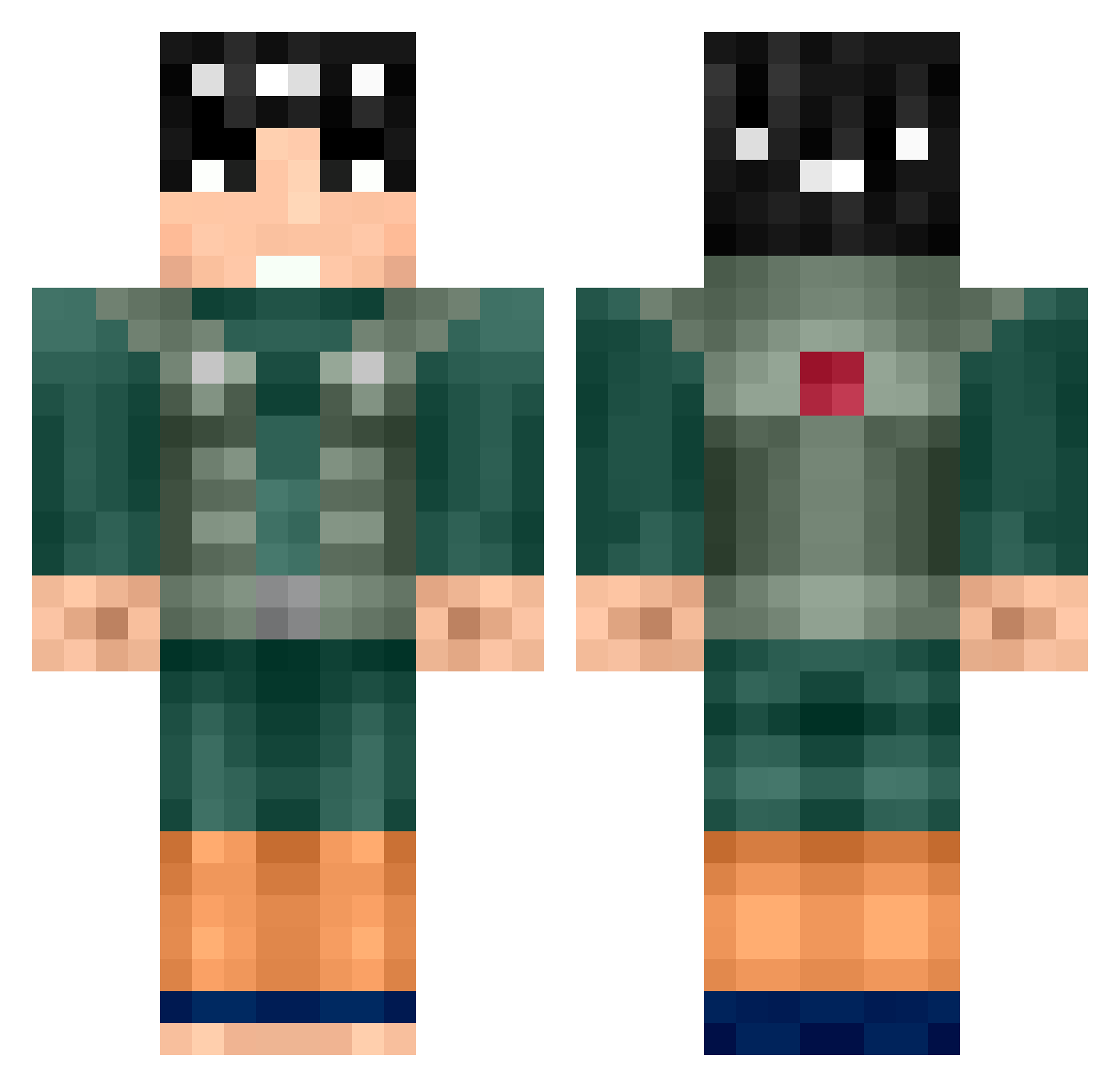 KMSMS Minecraft skin, front and back view