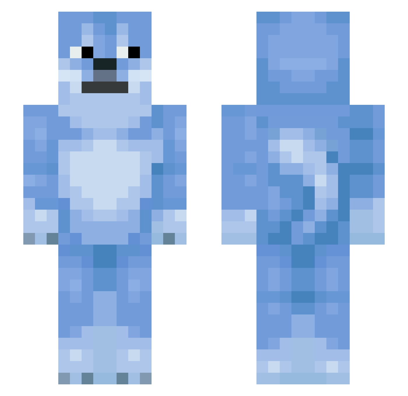 refulge Minecraft skin, front and back view