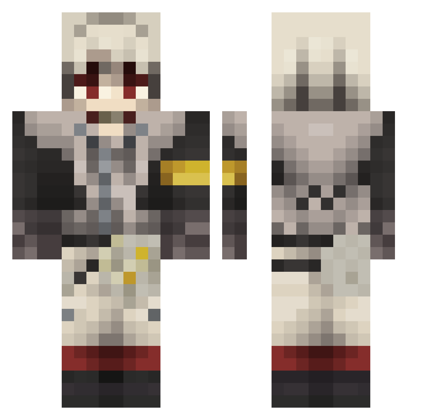 Kalepi Minecraft skin, front and back view