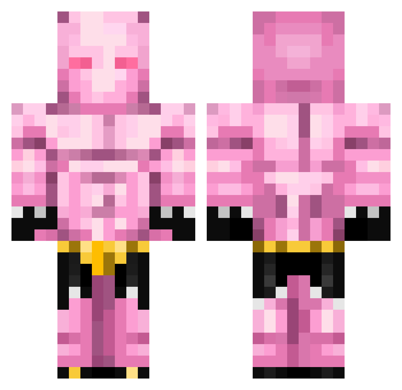 Gotakick Minecraft skin, front and back view