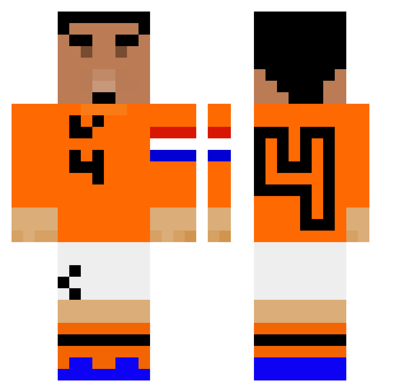 Bouwix Minecraft skin, front and back view
