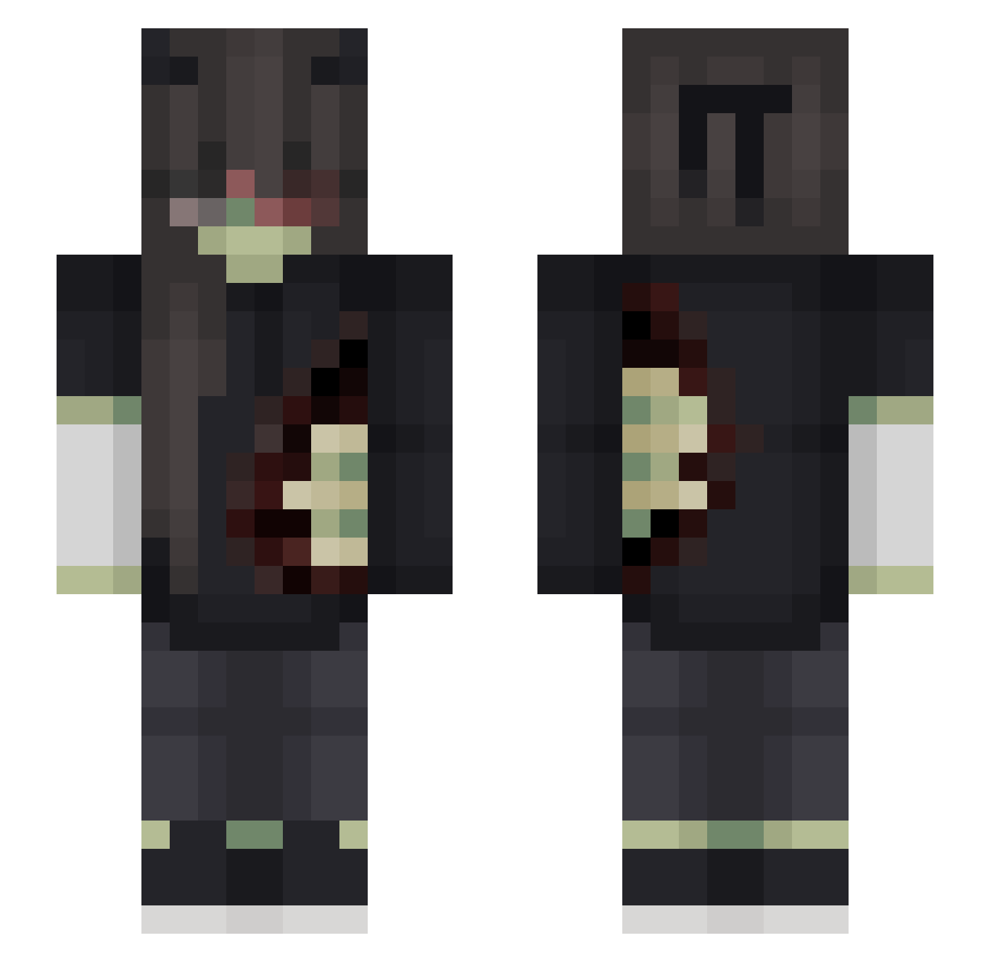 Brimils Minecraft skin, front and back view