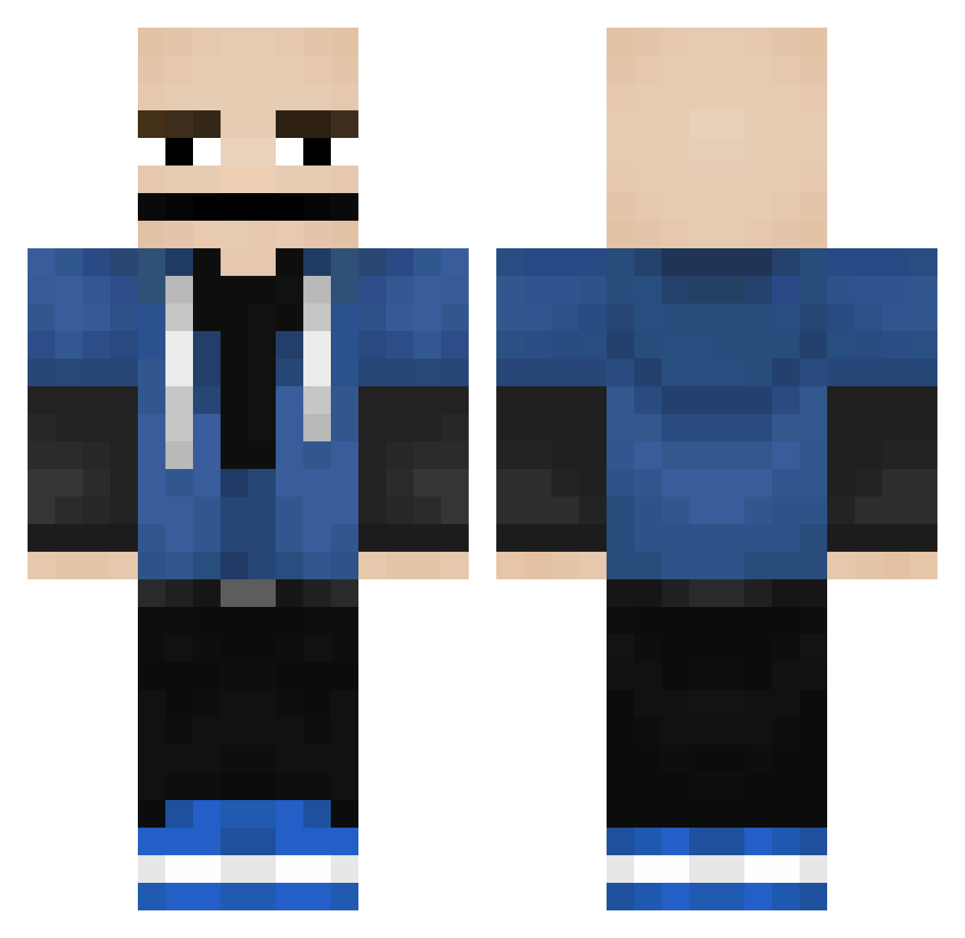 Shorni Minecraft skin, front and back view