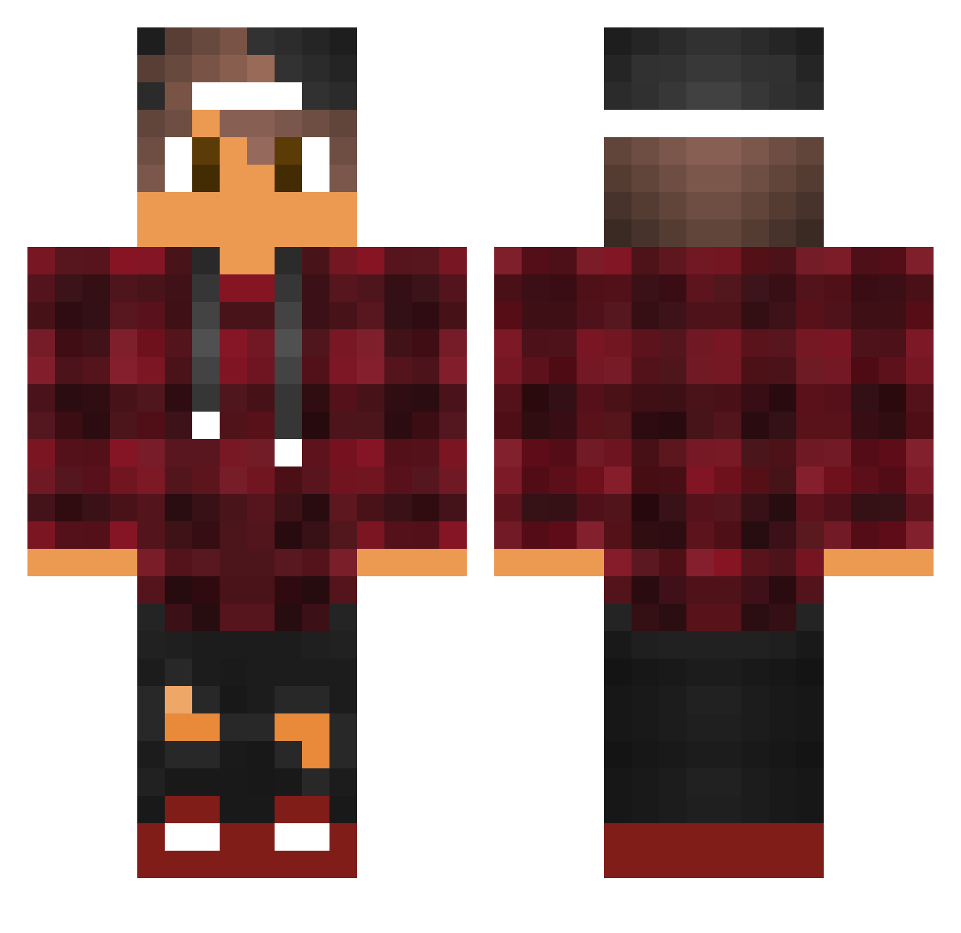 TheBaron223 Minecraft skin, front and back view