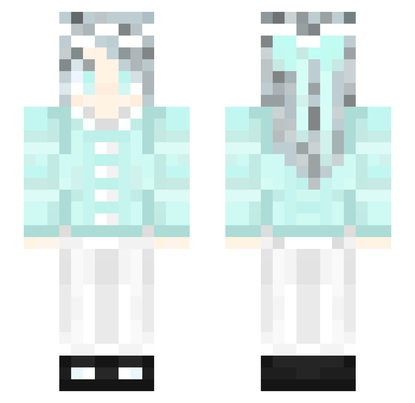 Scarviee Minecraft skin, front and back view
