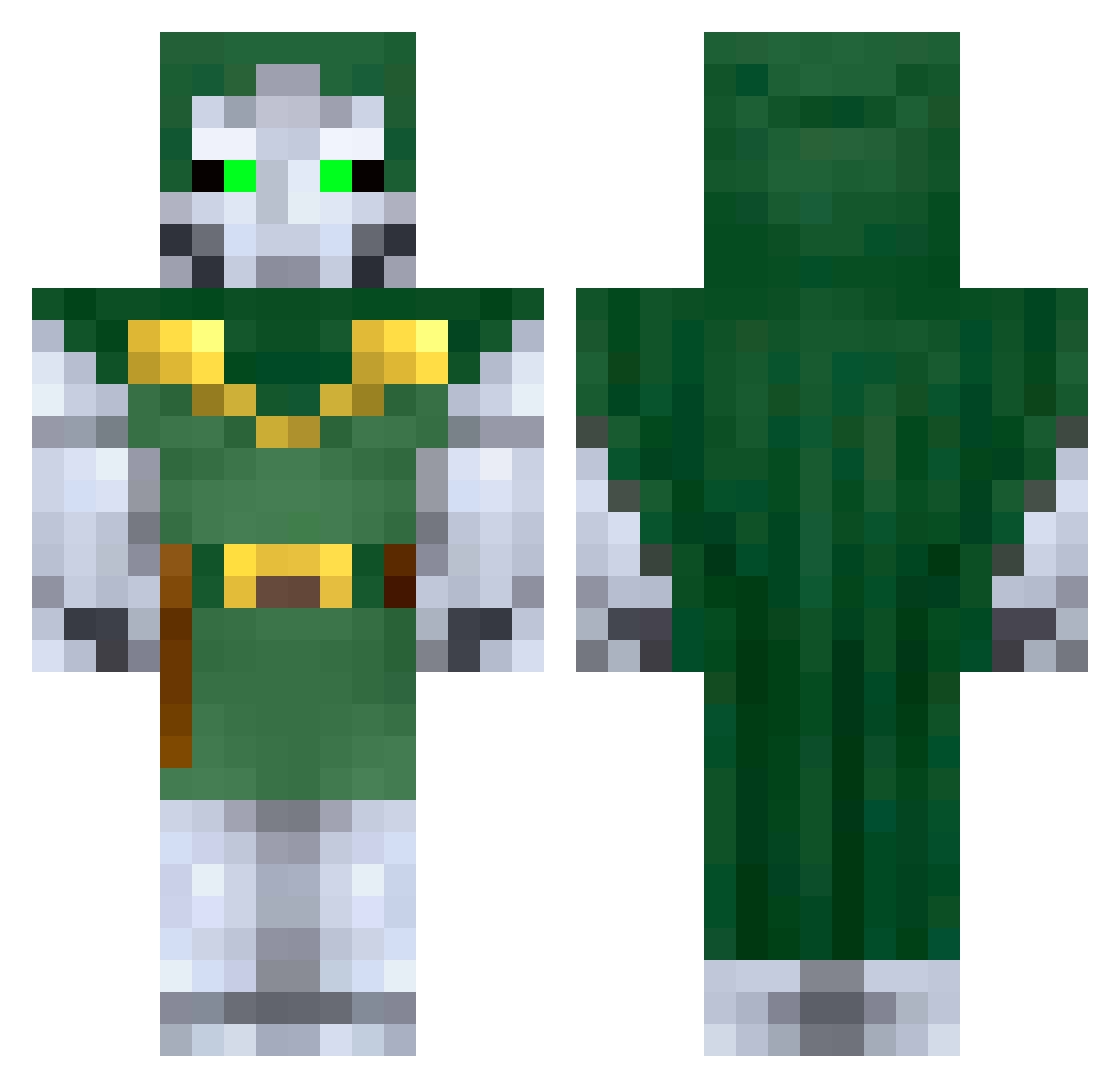 TitanicRumb Minecraft skin, front and back view