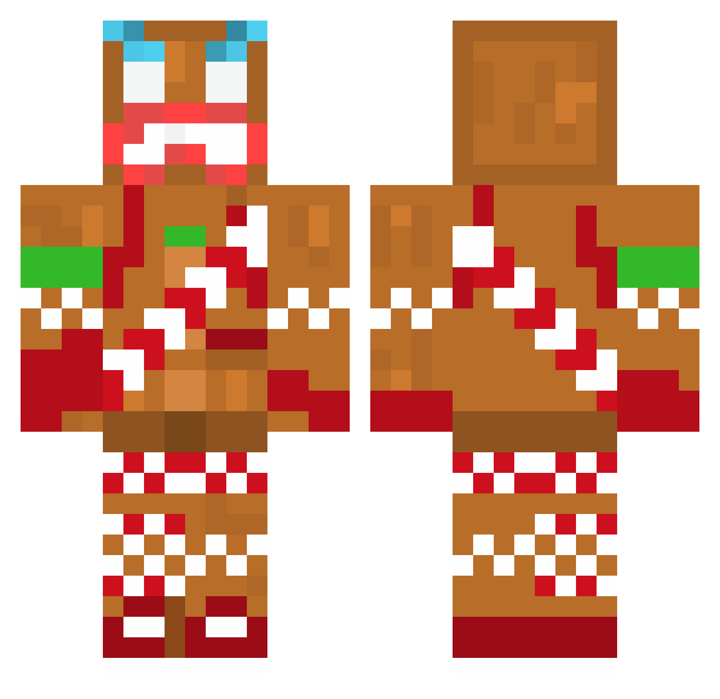 Tykezz Minecraft skin, front and back view