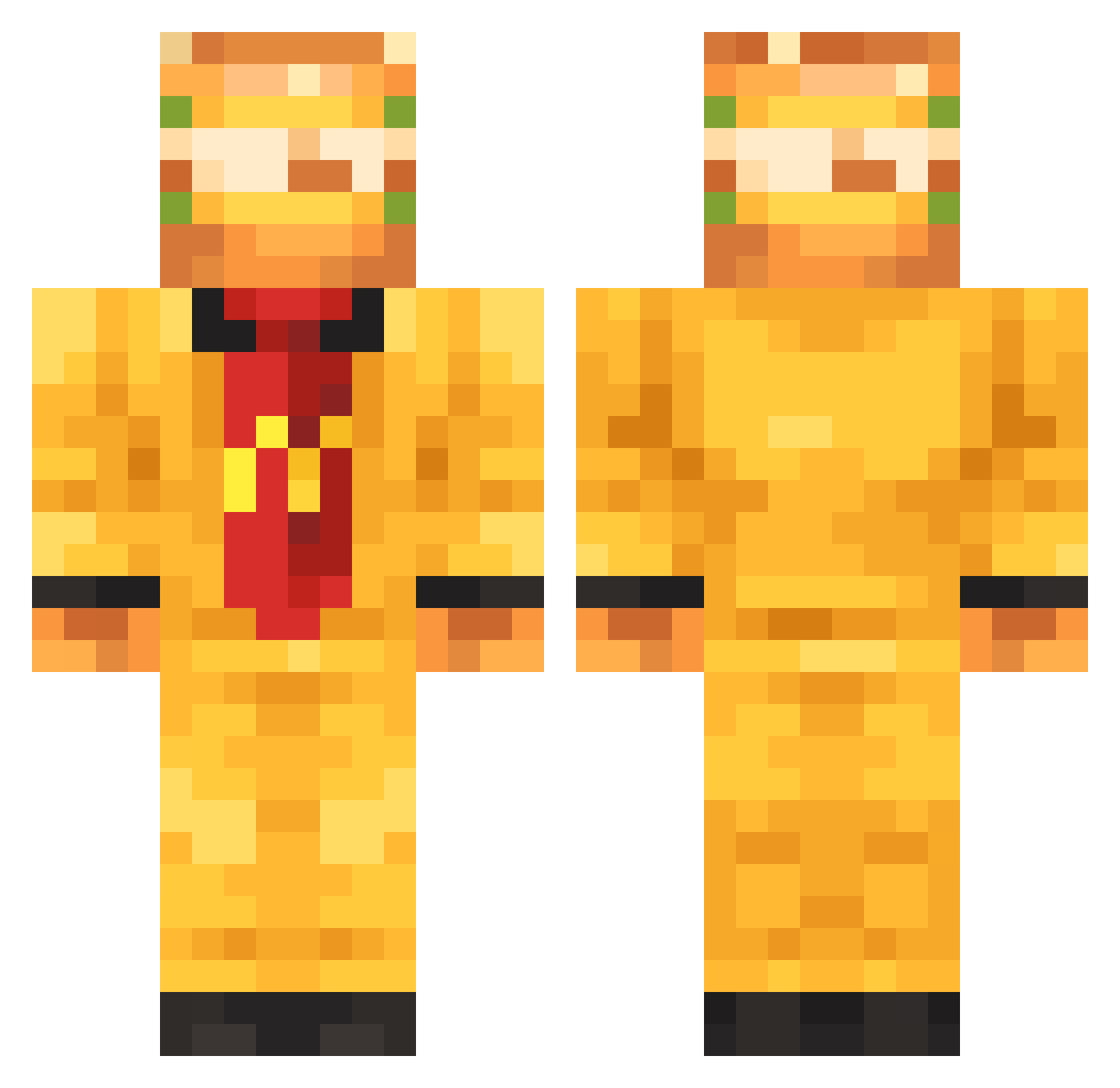 JoeysephDJ Minecraft skin, front and back view