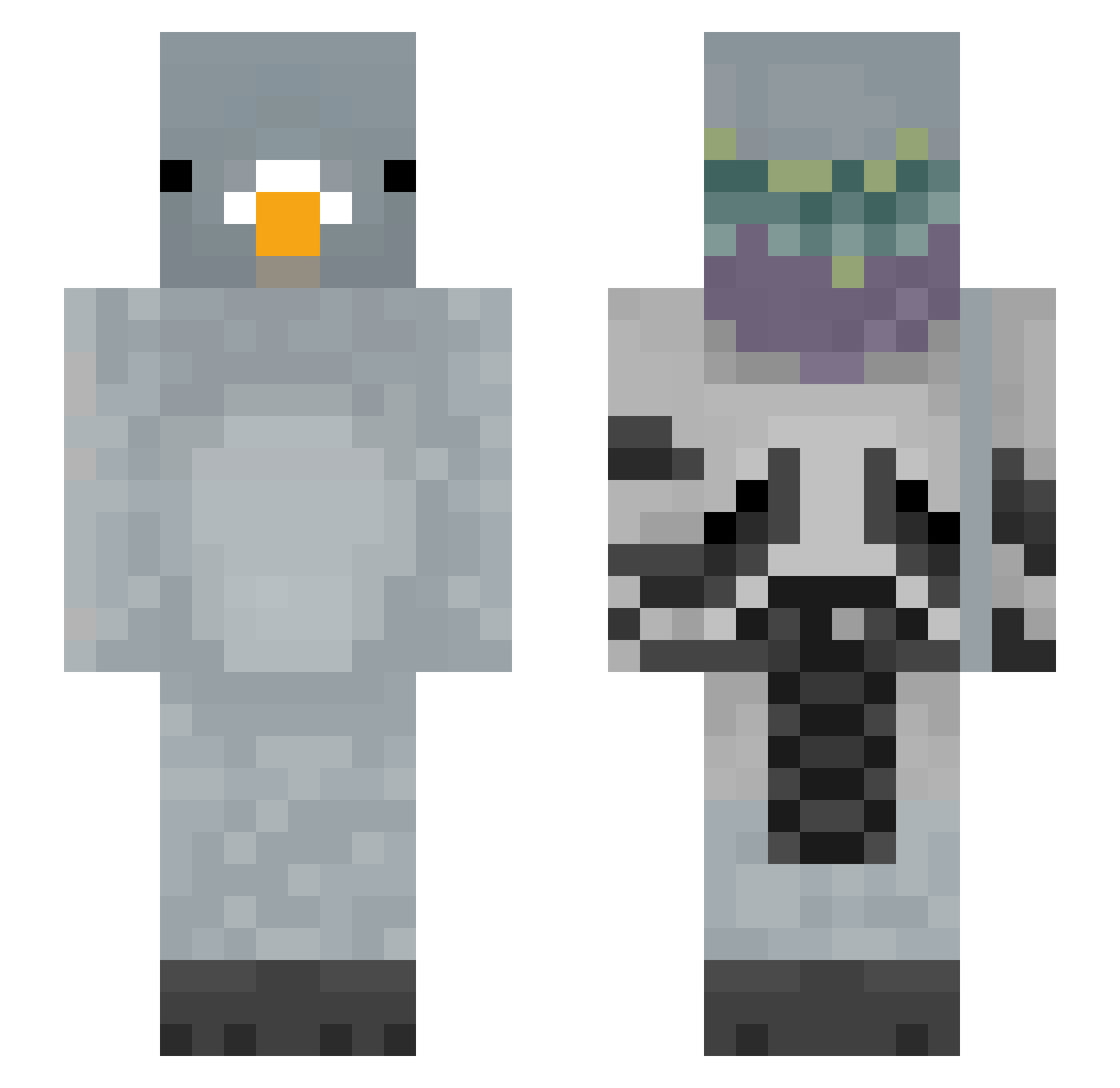 t0phat Minecraft skin, front and back view