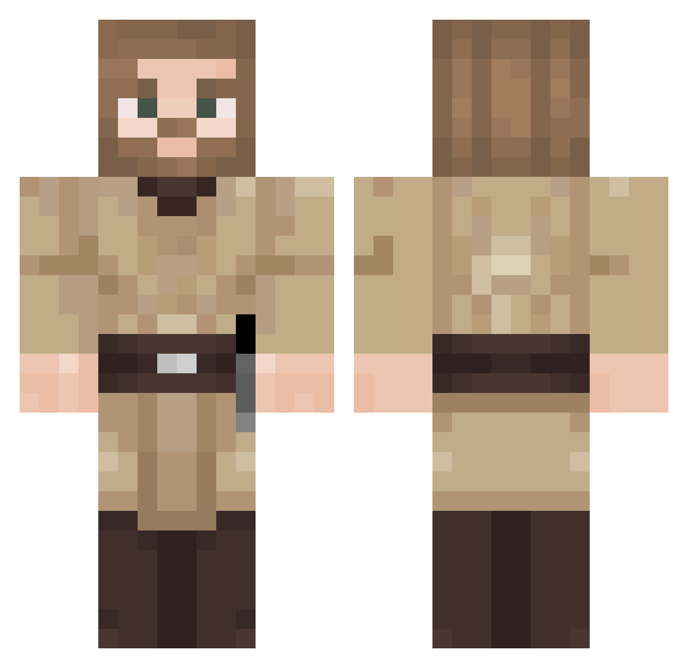 Happy_b0t Minecraft skin, front and back view