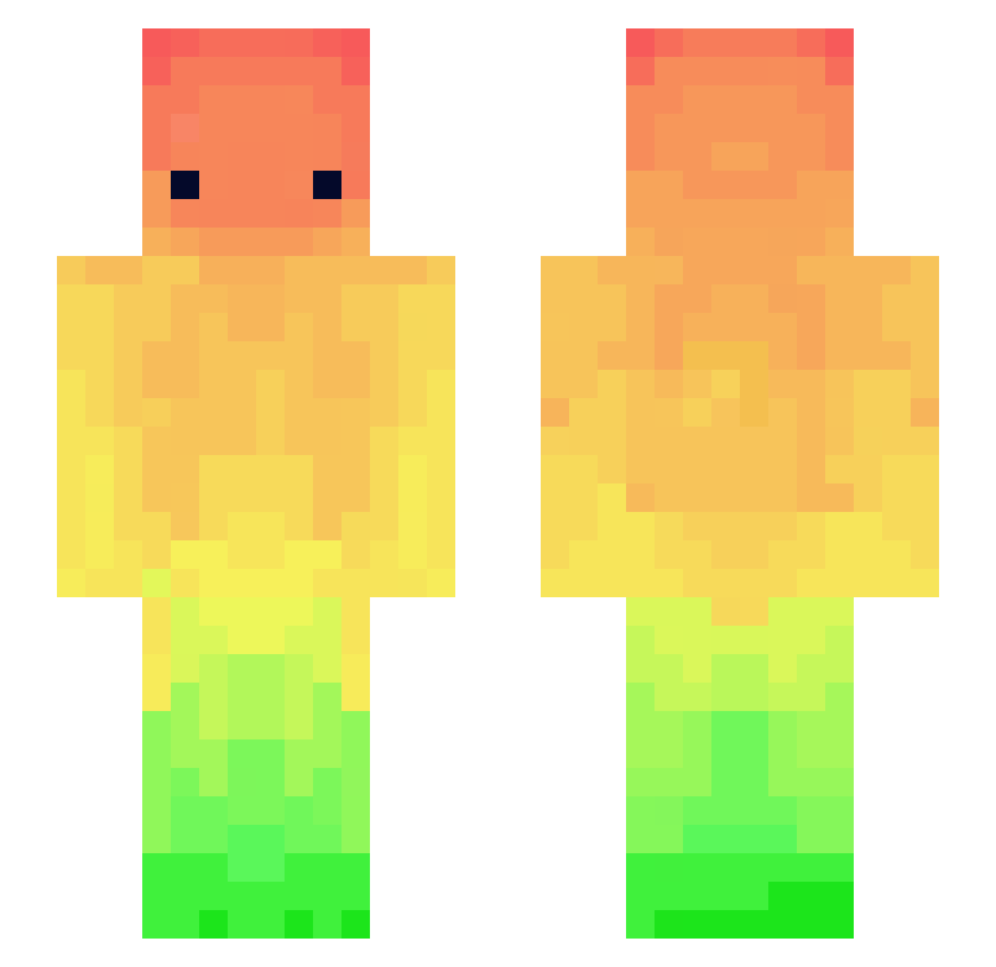 Purenes Minecraft skin, front and back view